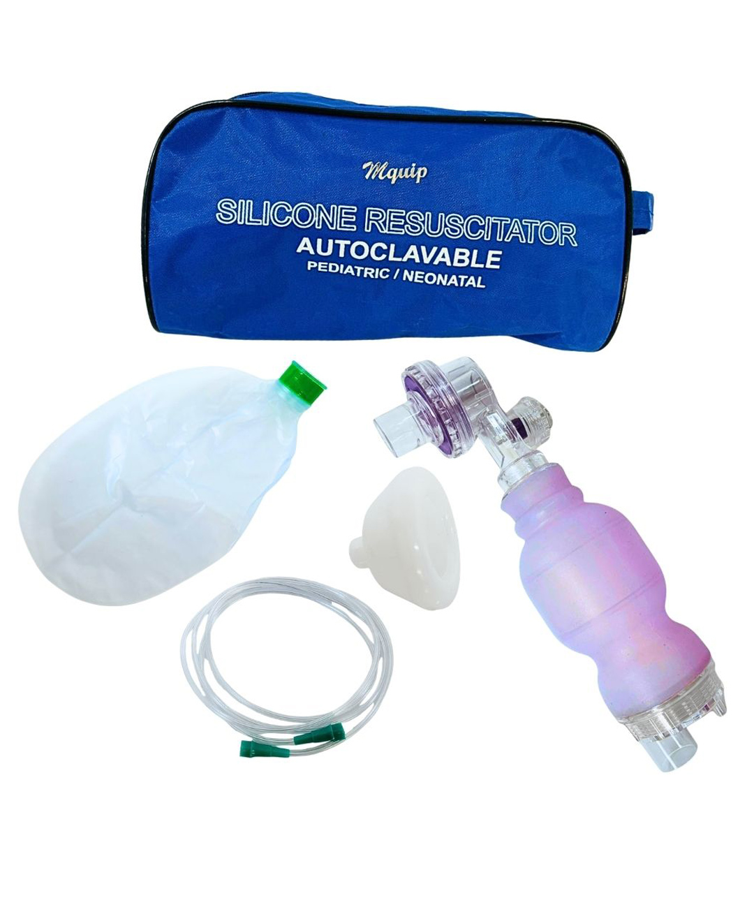MQUIP Neonatal Purple Silicone Ambu Bag (250ml) | Manual Resuscitator for Newborns | Oxygen Reservoir & 1.87m Tubing | Medical-Grade, Latex-Free-image-17