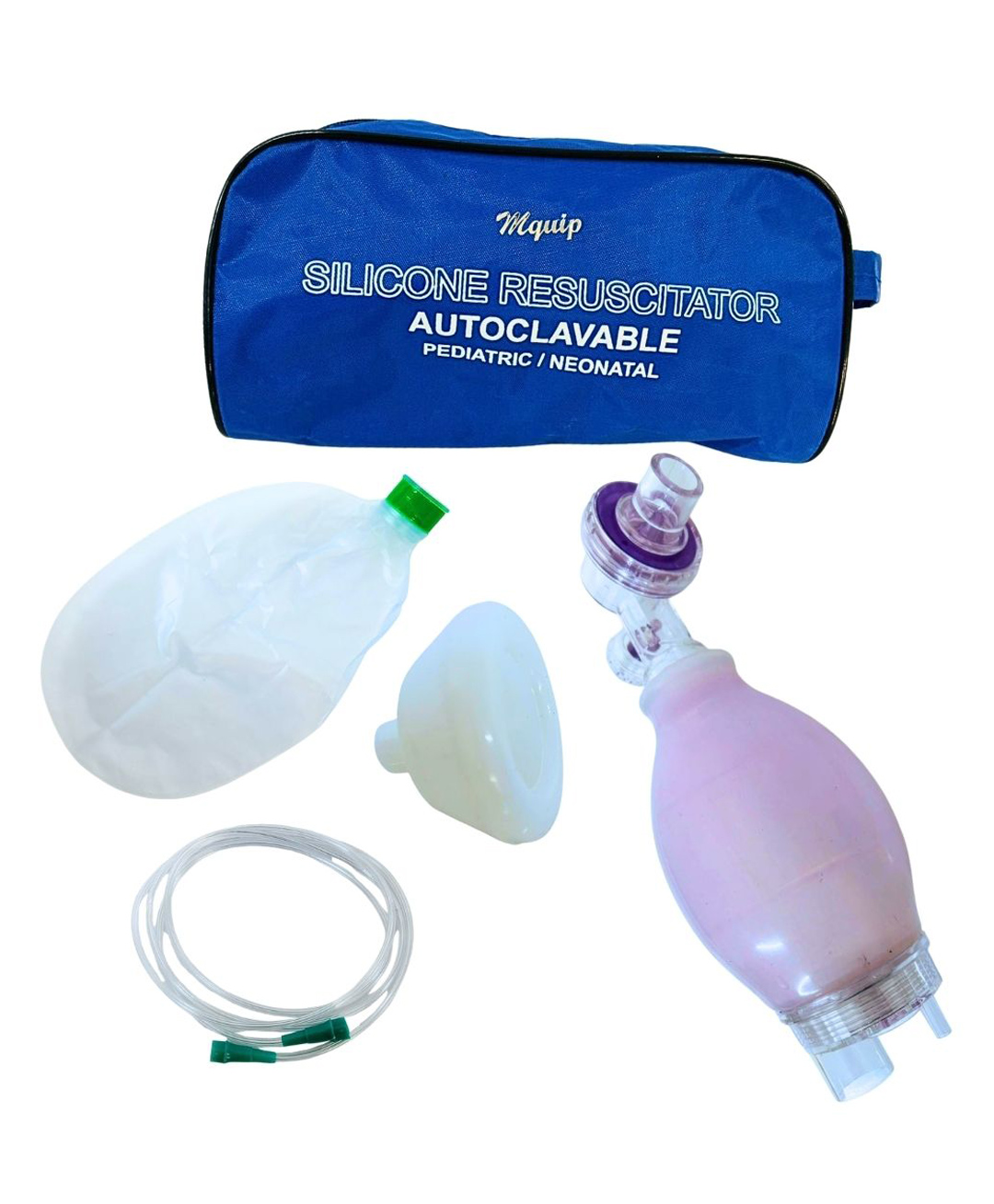 MQUIP Pediatric Purple Silicone Ambu Bag (500ml) | Manual Resuscitator for Pediatric | Emergency Respiratory Support | 2600ml Reservoir Bag | 1.87m Oxygen Tubing | Latex-Free-image-18