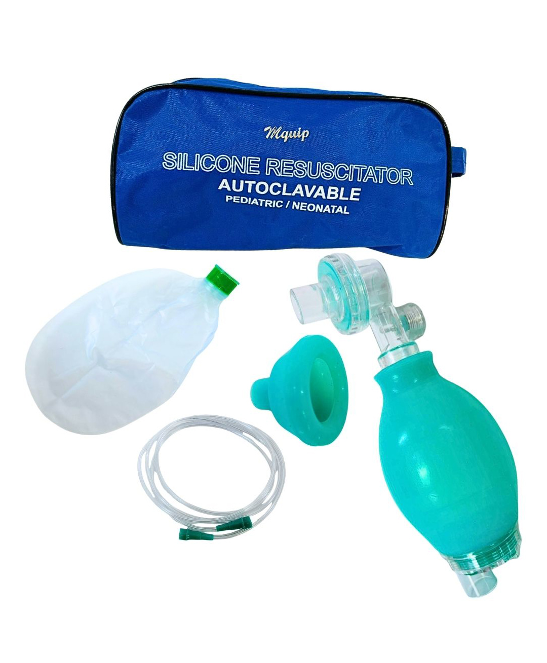 MQUIP Pediatric Green Silicone Ambu Bag (500ml) | Manual Resuscitator for Pediatric | Emergency Respiratory Support | 2600ml Reservoir Bag | 1.87m Oxygen Tubing | Latex-Free-picture-20