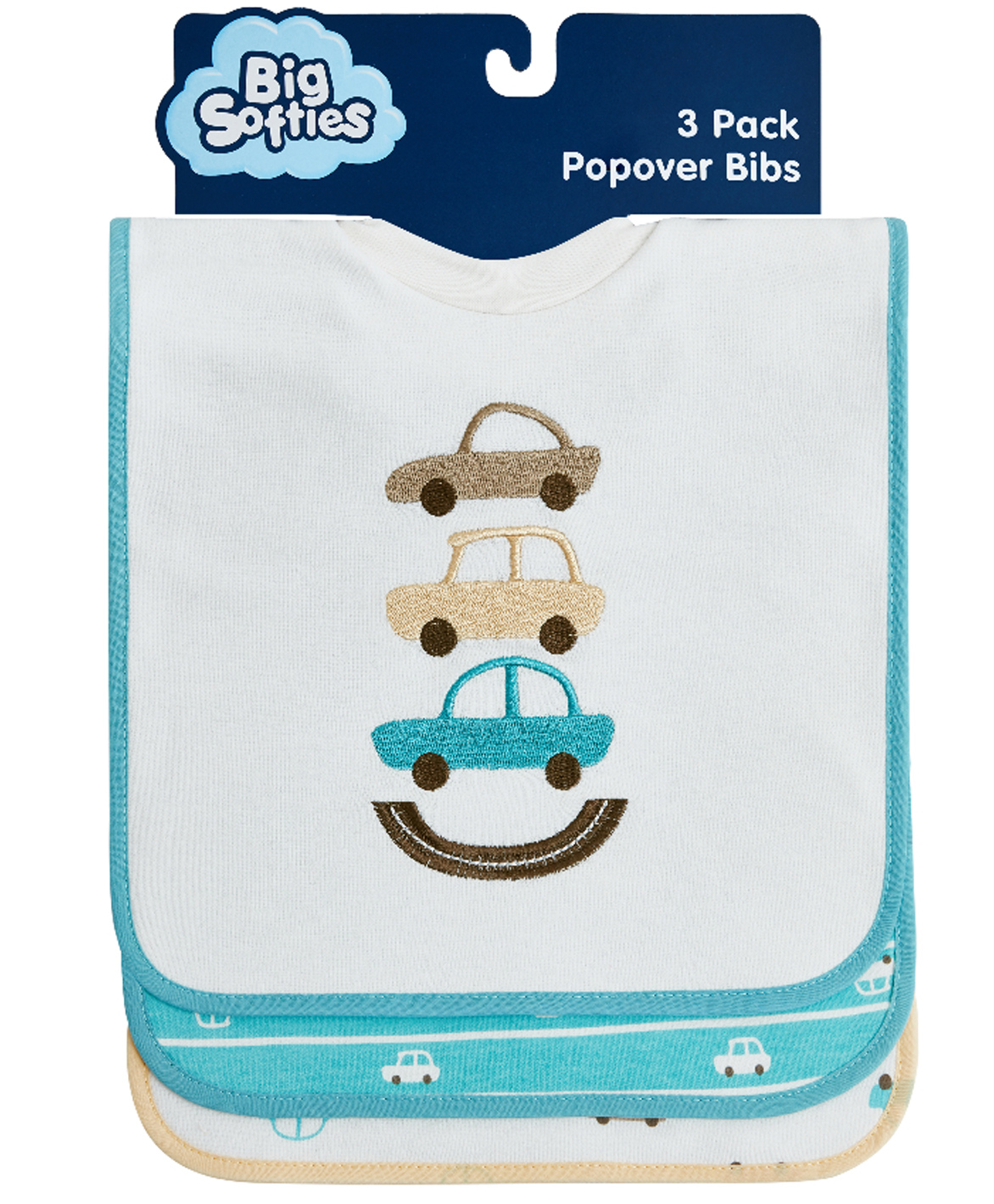 Big Softies 3 Pack Popover Bibs - Car-picture-37