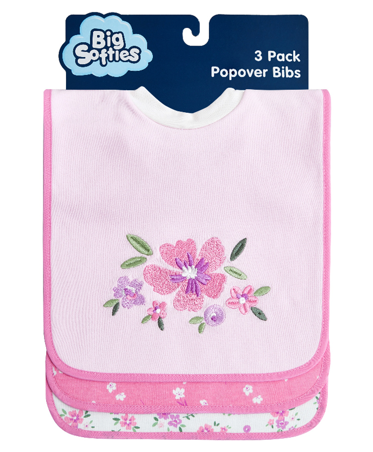 Big Softies 3 Pack Popover Bibs - Flower-picture-11