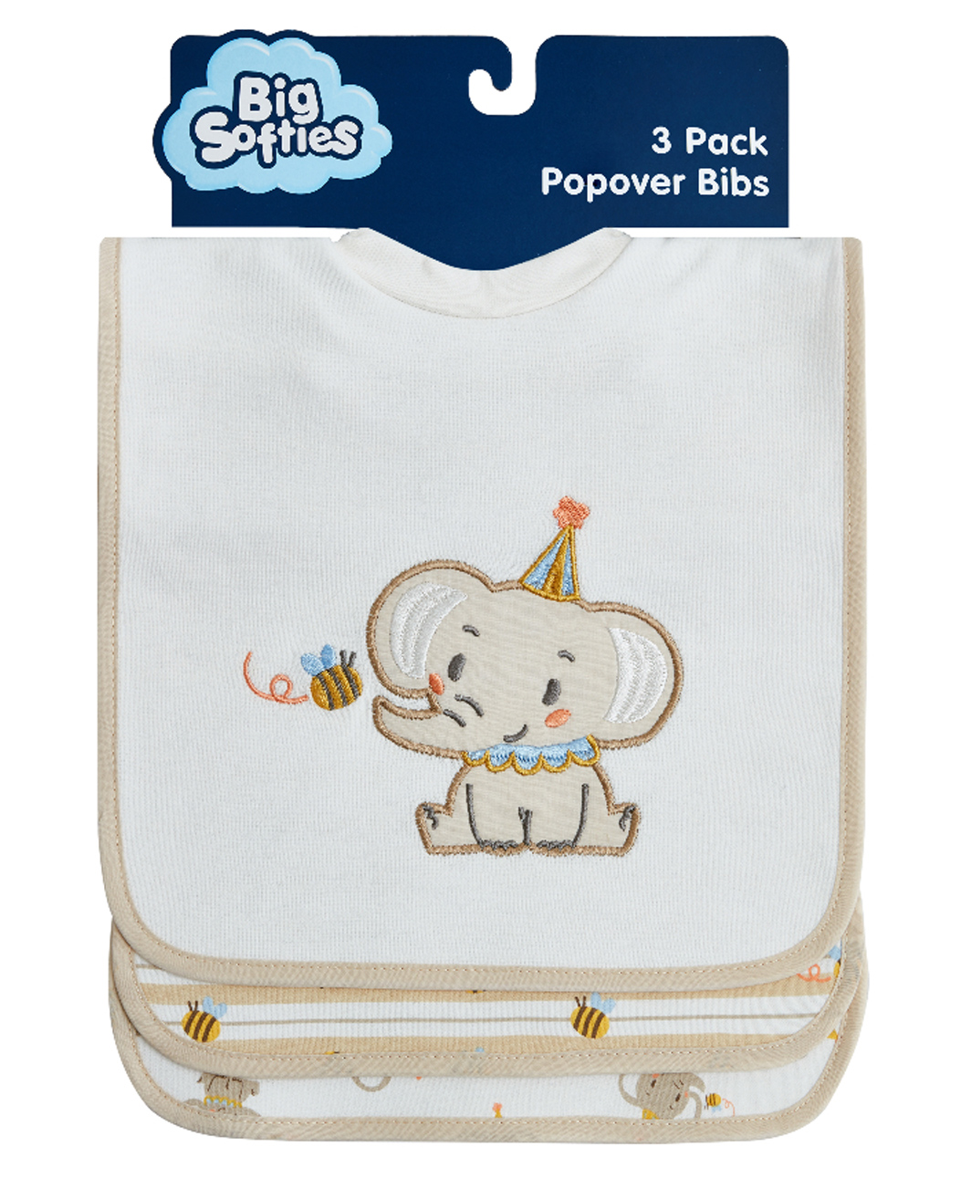 Big Softies 3 Pack Popover Bibs - Elephant-picture-38