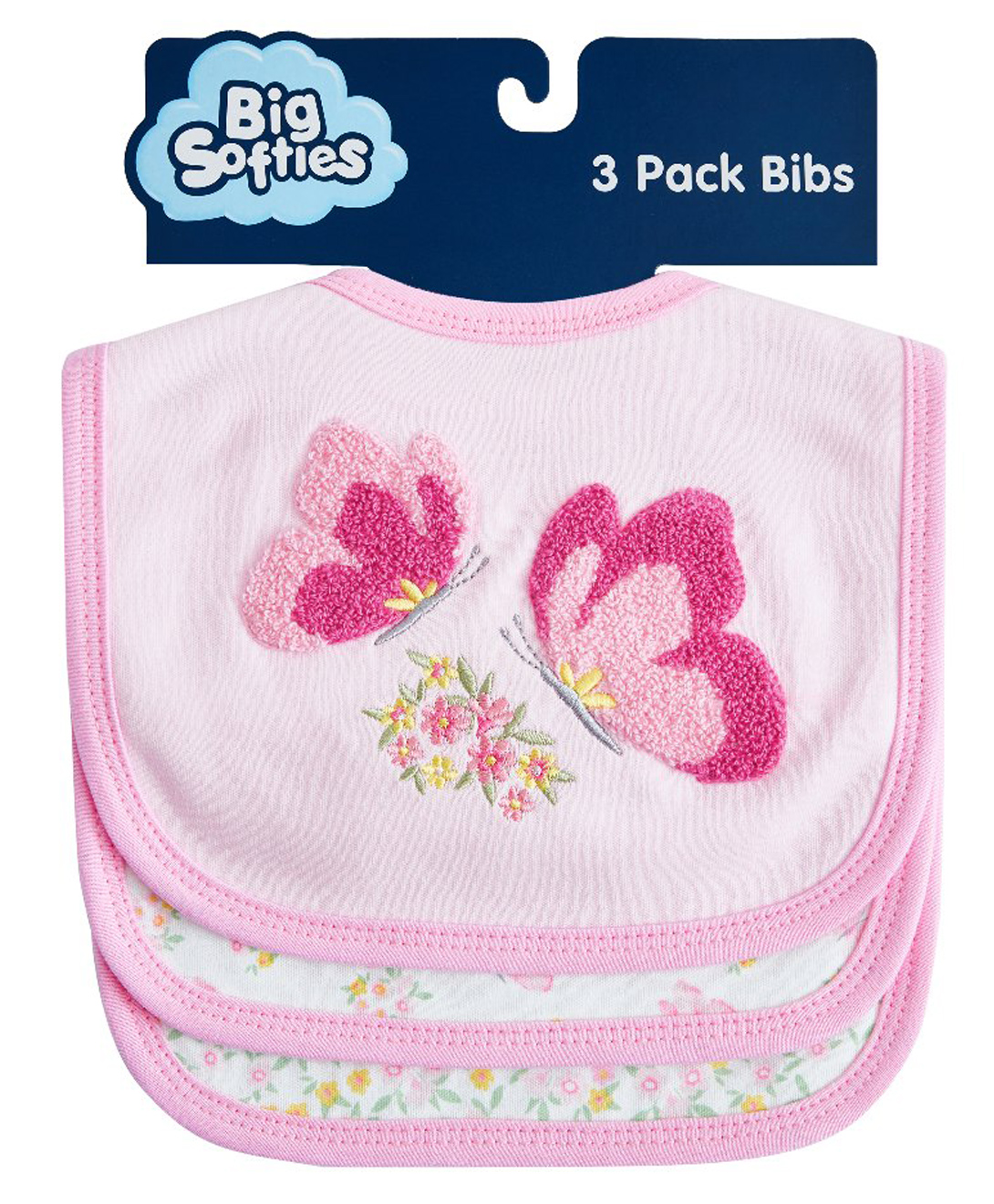Big Softies 3 Pack Newborn Bibs - Butterfly-image-12