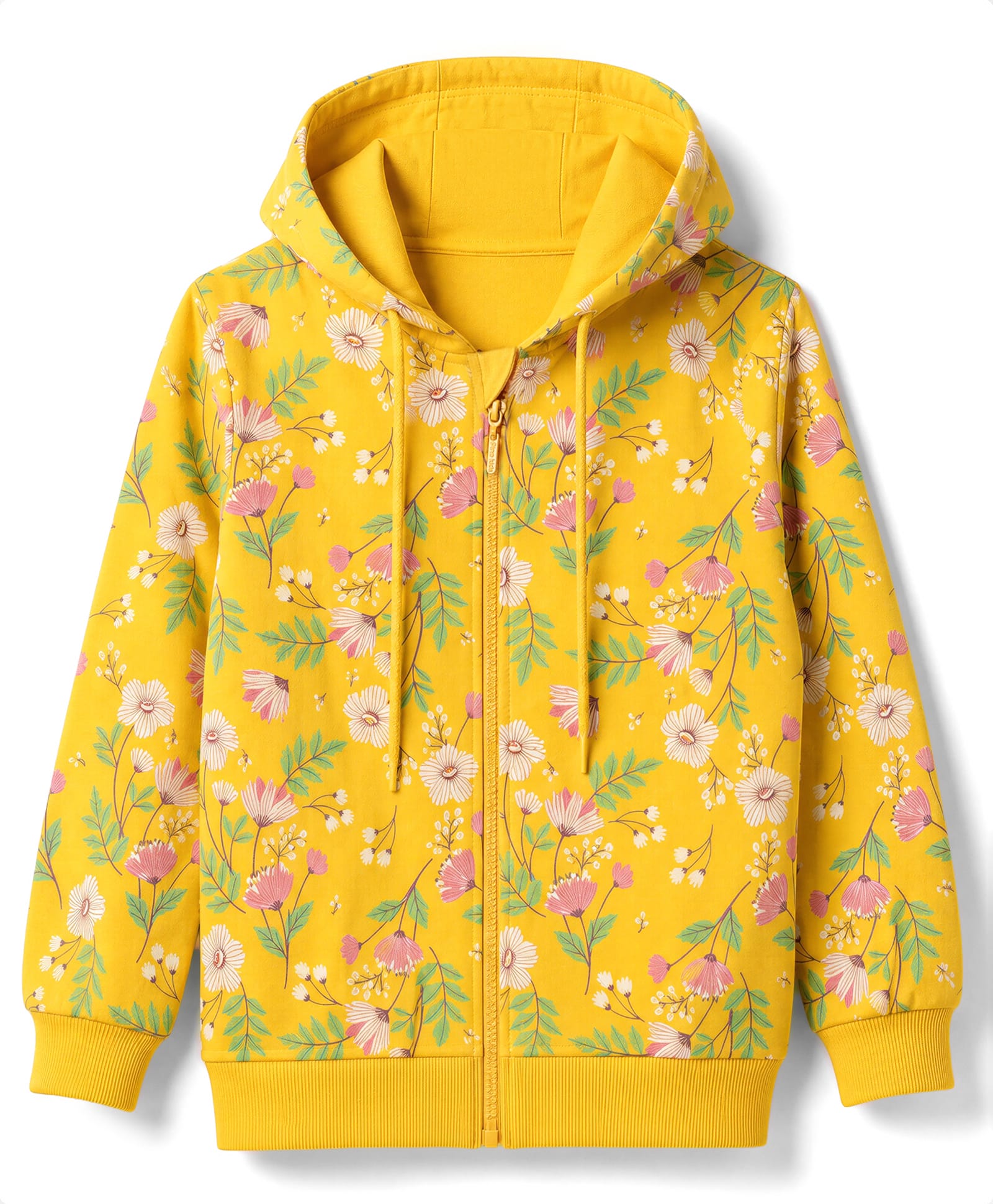 Pine Kids Cotton Knit Sweatshirt with Full Sleeves and Floral Print in Yellow for 4-5 Years-image-11