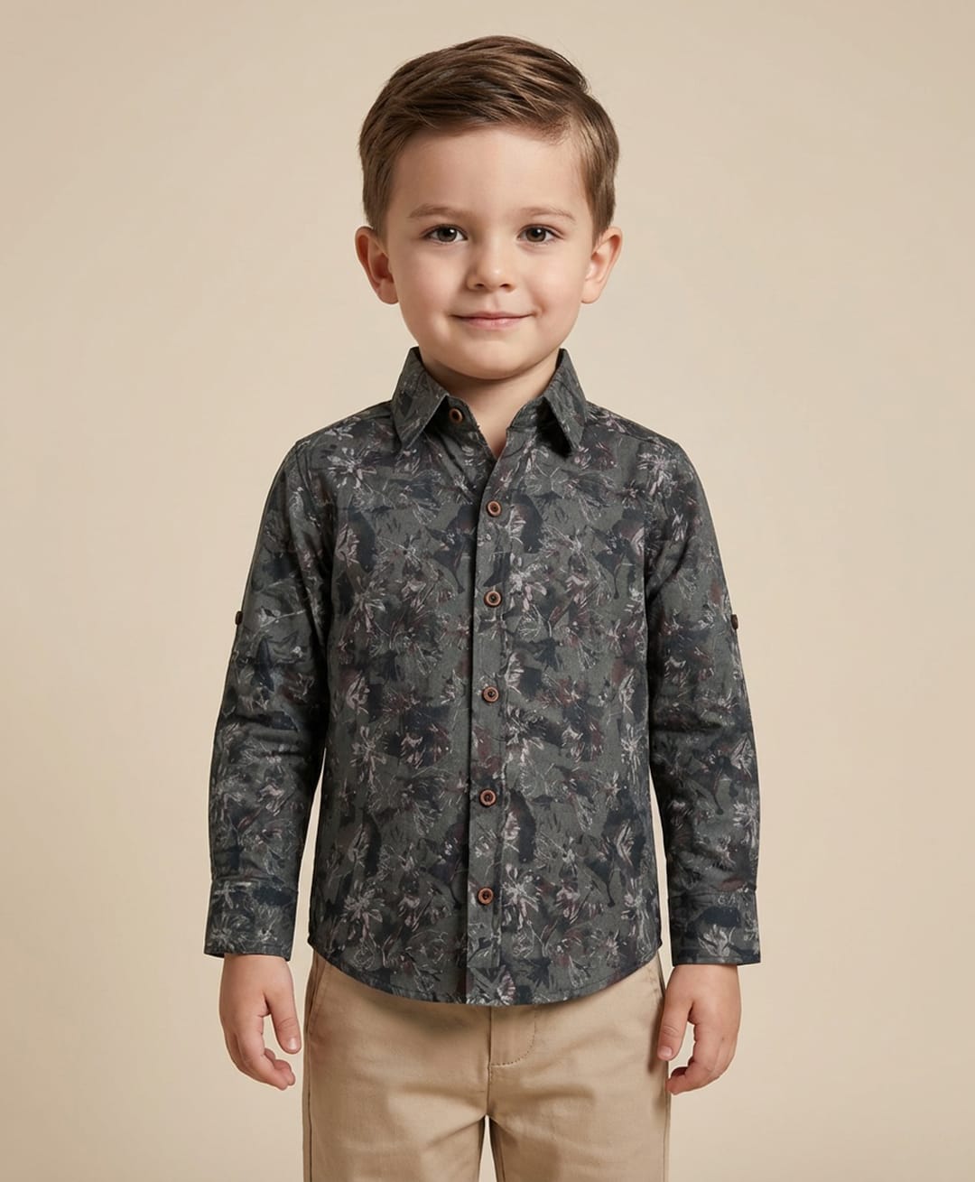 Rikidoos Cotton Woven Full Sleeve Printed Shirt Grey 5-6 Years-image-40
