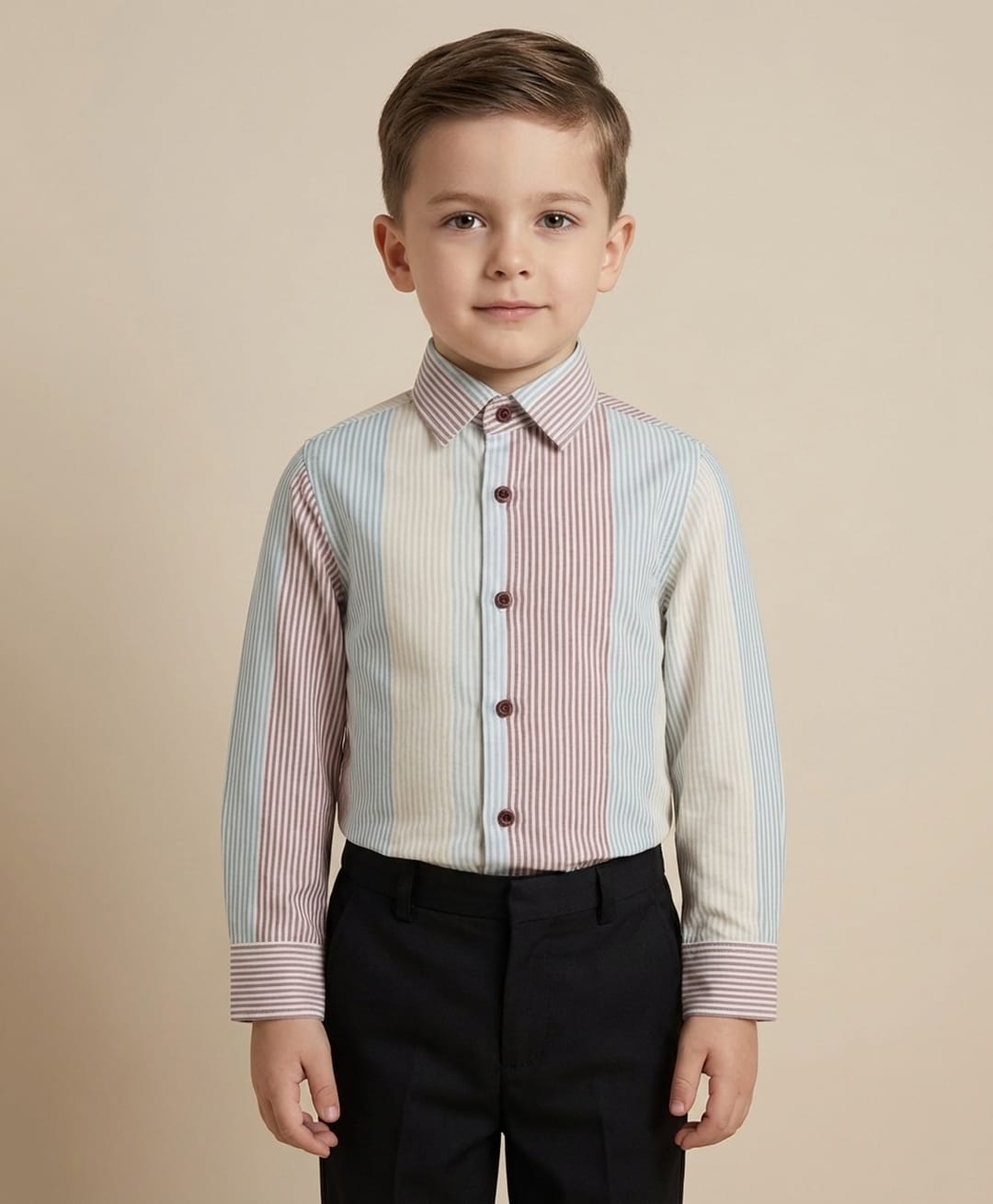 Rikidoos Cotton Woven Full Sleeve Shirt Striped Red 5-6 Years-image-37
