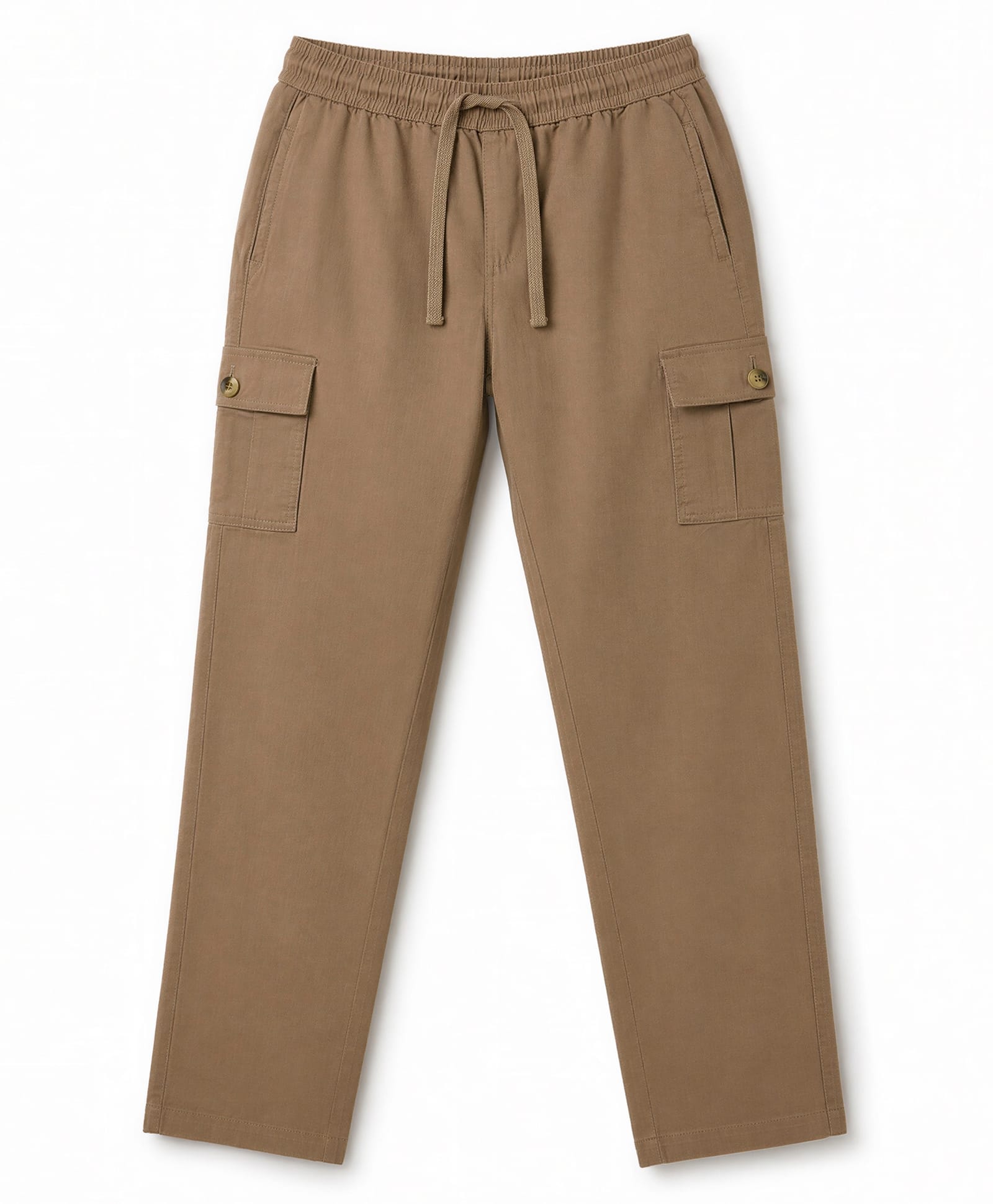 Pine Kids Cotton Elastane Woven Full Length Solid Color Trousers with Cargo Pockets - Khaki-picture-22