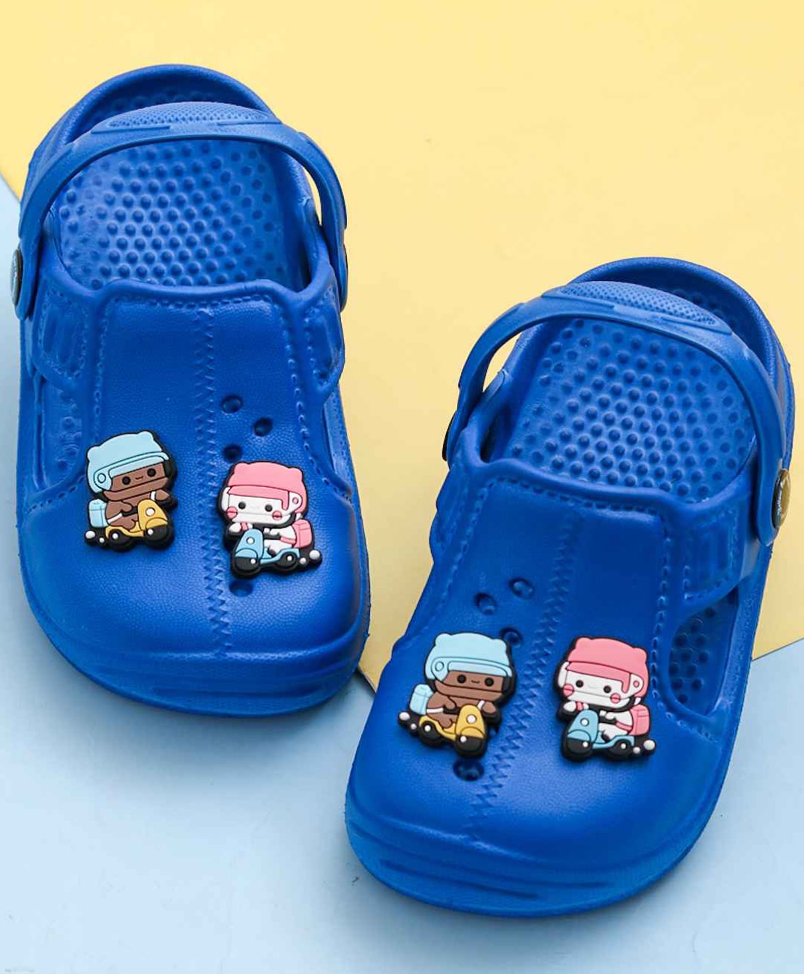 Yellow Bee Bubu Dudu Featuring Character Applique Detailed Perforated Slingback Clogs - Blue-picture-15