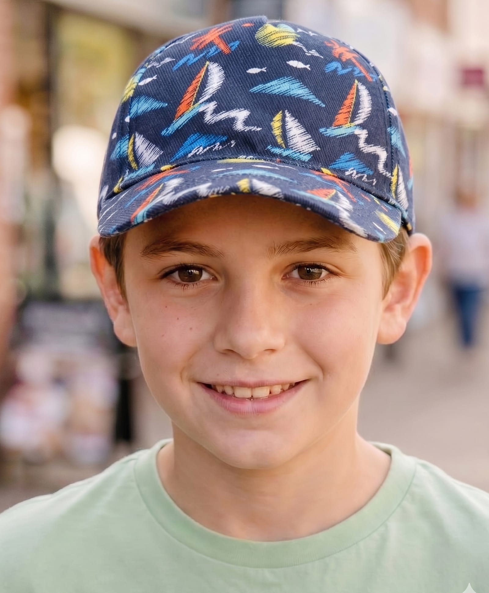 Babyhug Twill Woven Nautical Theme Printed Baseball Cap Multicolor - Diameter 17 cm-image-47