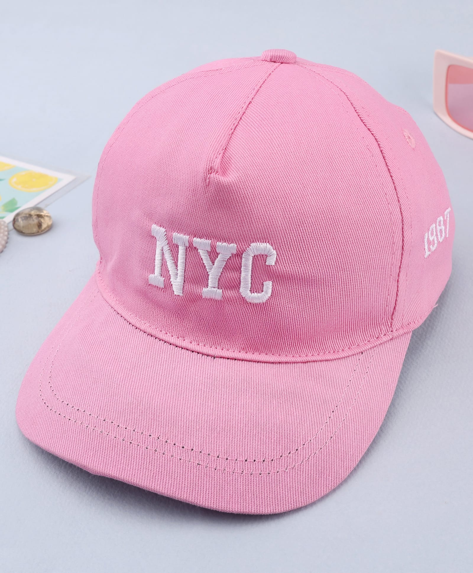 Babyhug Twill Woven Baseball Cap With Text Embroidery Pink- Diameter 18.5 cm-picture-15