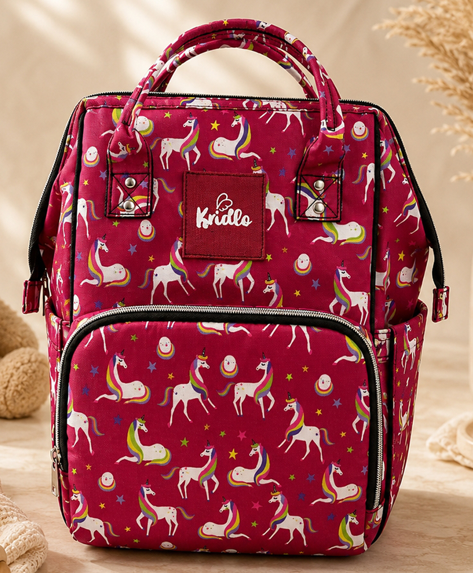 Kridlo Backpack Style Maternity Diaper Bag - Pink-image-42