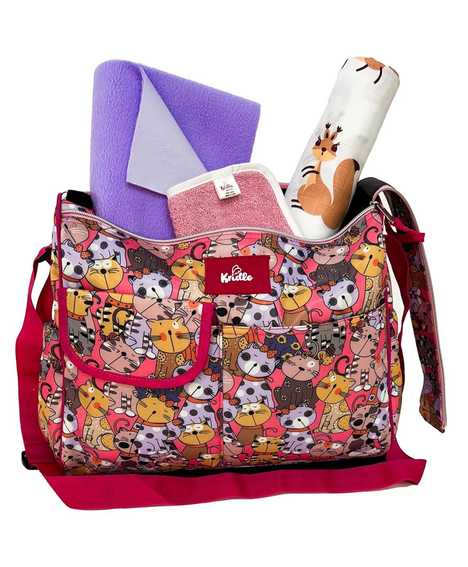 Kridlo Diaper Handbag with Dry Matress,Swaddle and Terry Washcloth-image-39