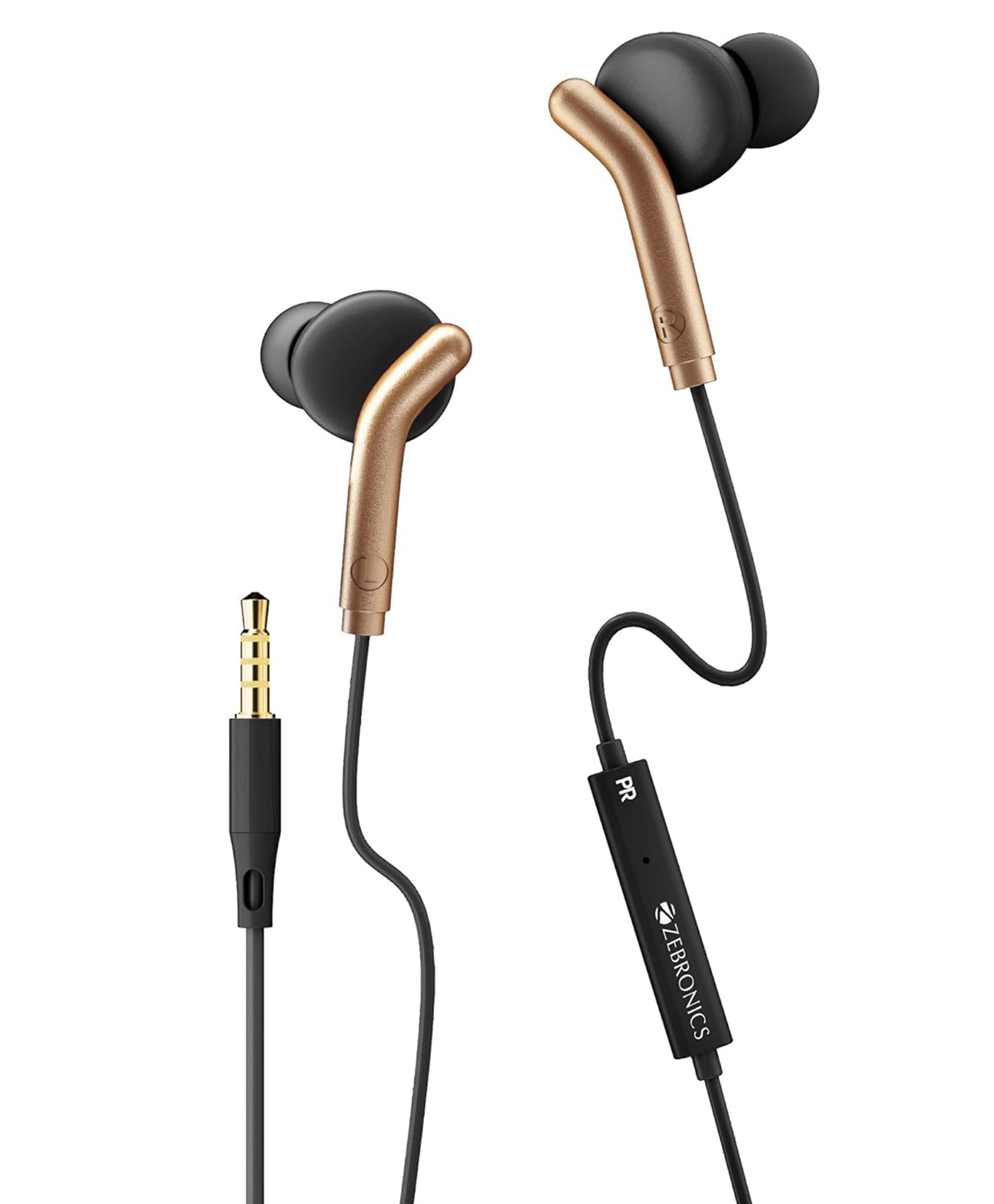 ZEBRONICS Bro 3.5Mm Wired in Ear Earphones, in-Line Mic, Deep Bass, 1.2M Strong and Long Lasting Cable, Light Weight, Compatible with Mobile | Tablet | Laptop (Black + Gold)-image-17