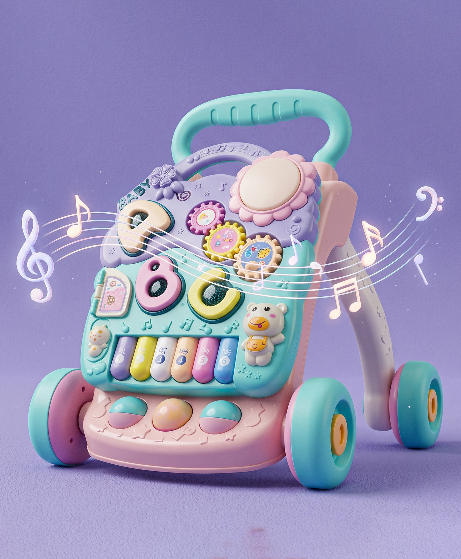 StarAndDaisy Uonibaby Baby Multiactivity Push Walker with Piano Or Doodle, Touch Senser, Educational Elements and Stable & Safe Design. (Multicolor-Piano)-picture-19