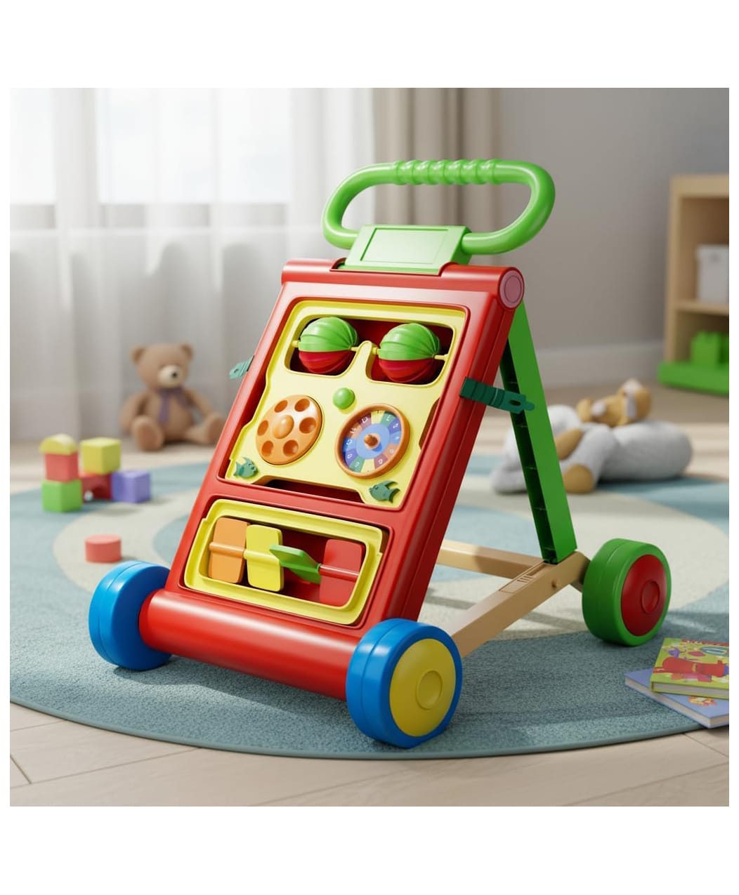 staranddaisy Star and Daisy Baby Walker for 6 to 18 Months with Learning Push Design Foldable Music Toy Bar Safe Stable Durable Fun and Interactive for Baby Boys and Girls Red-picture-17