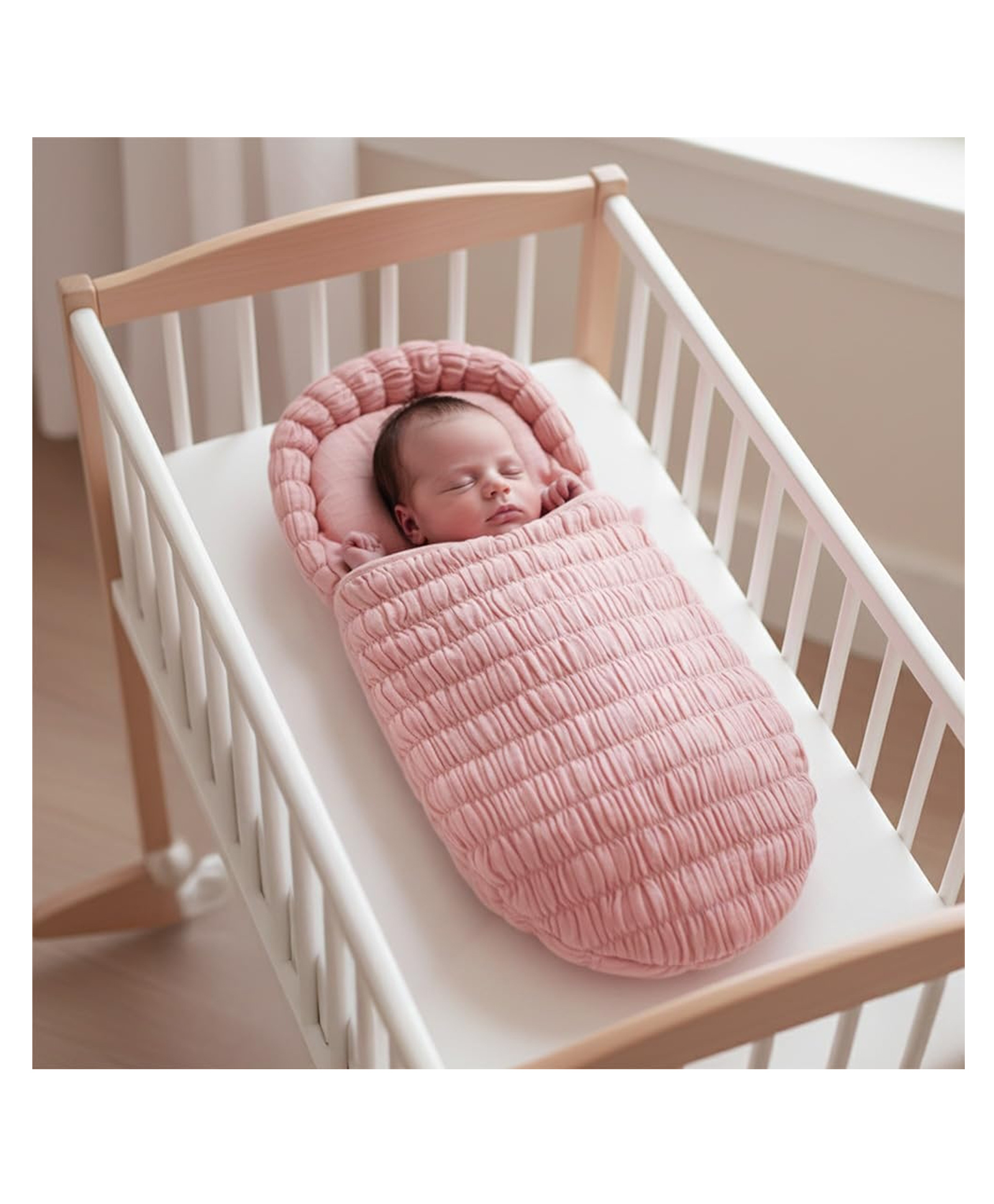 StarAndDaisy baby Sleeping Bag for Newborn Boys and Girls with Premium Cotton Fabric Soft Comfortable for 0 to 12 Months Foldable Washable Design Ideal for Safe and Cozy Baby Sleep Peach-image-31