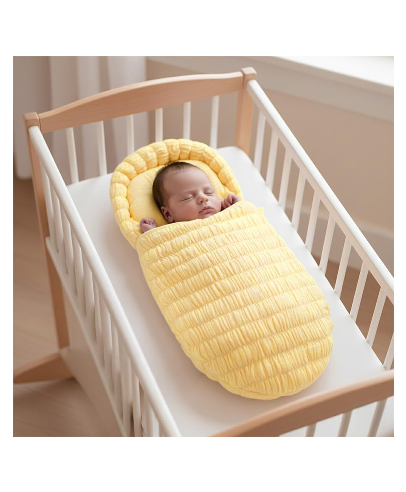 StarAndDaisy Baby Sleeping Bag for Newborn Boys and Girls with Premium Cotton Fabric Soft Comfortable for 0 to 12 Months Foldable Washable Design Ideal for Safe and Cozy Baby Sleep Lemon-image-31
