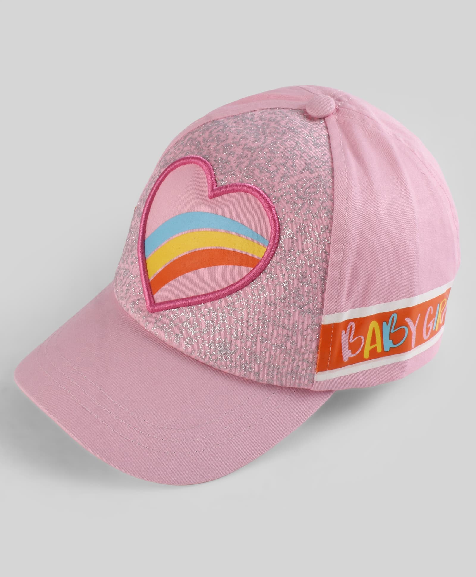 Pine Kids Woven Baseball Cap Heart Design Pink - Diameter 16 cm-image-20