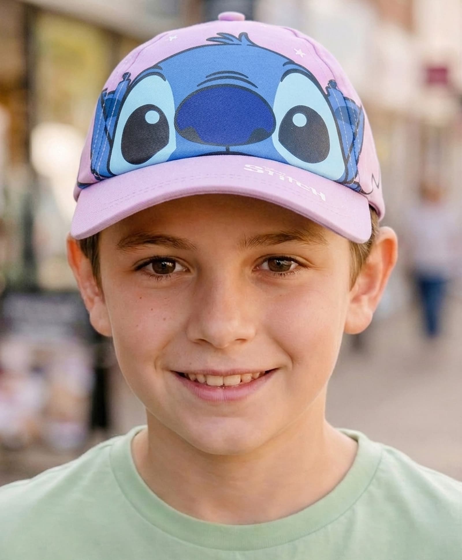 Babyhug Poly Blend Woven Summer Cap Lilo & Stitch Print Lavender -Diameter 15.5 cm-image-21