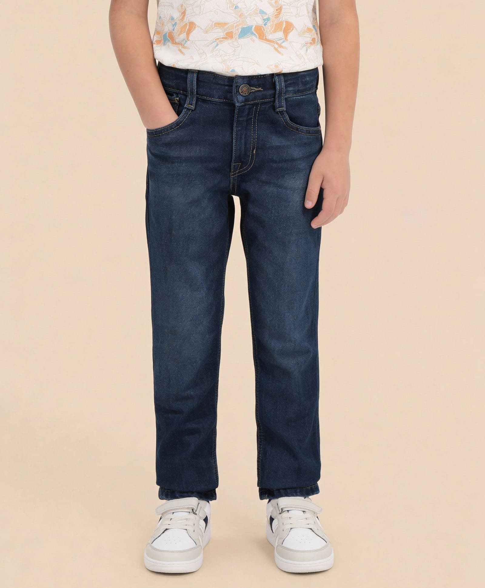 U.S. Polo Assn. Kids Cotton Woven Washed Jeans - Dark Blue-picture-27
