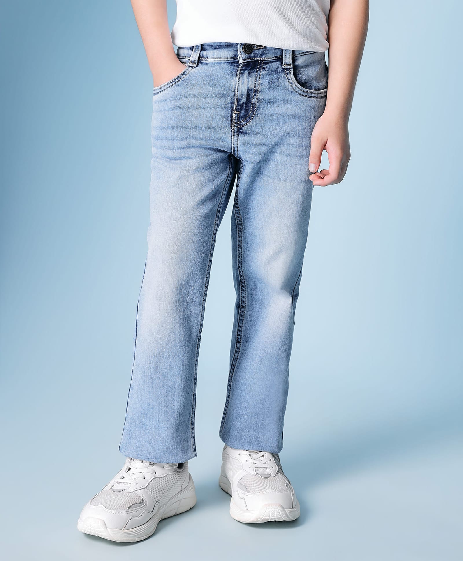U.S. Polo Assn. Kids Cotton Denim Washed Jeans - Light Blue-picture-18