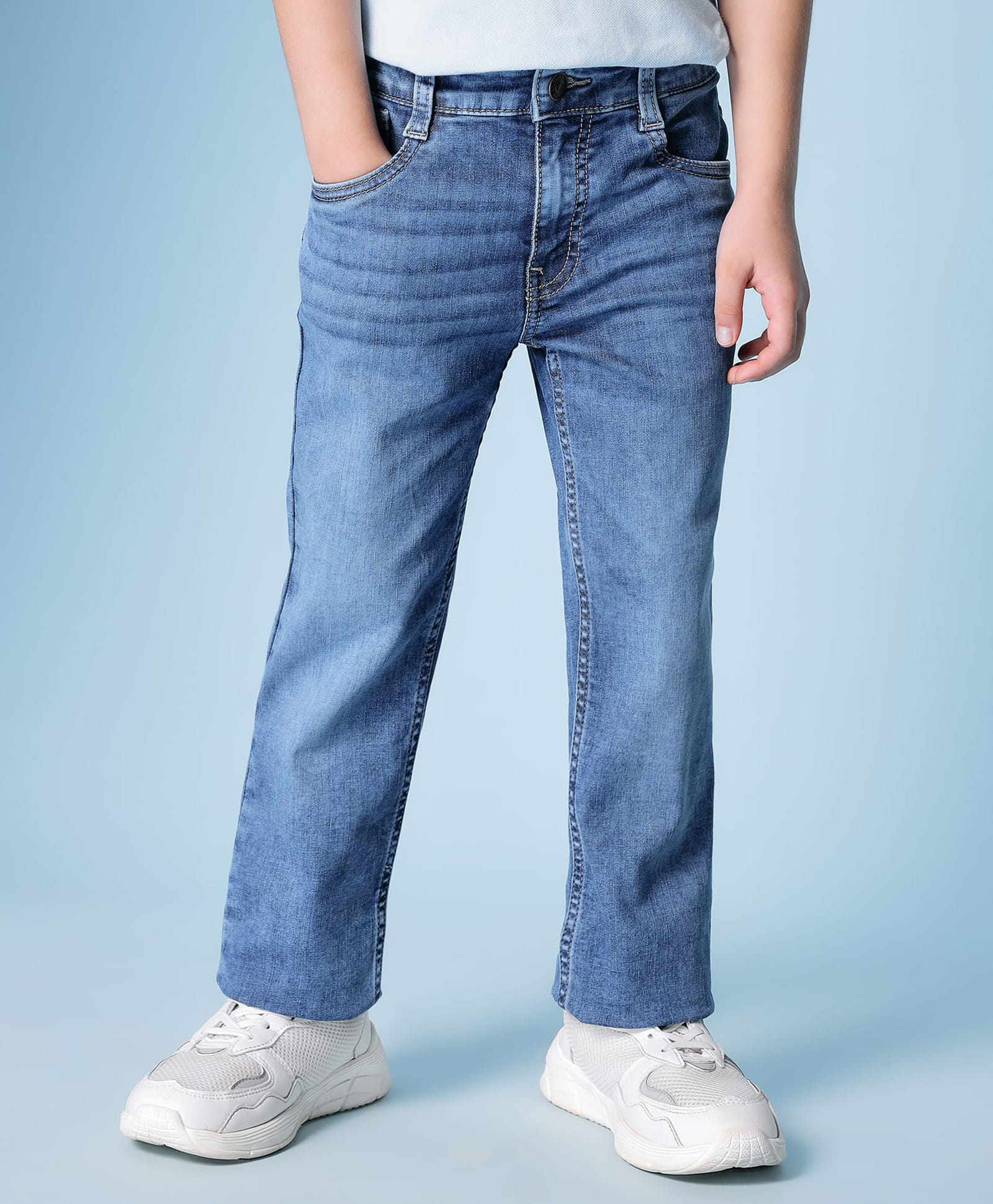 U.S. Polo Assn. Kids Cotton Denim Washed Jeans - Light Indigo-picture-31
