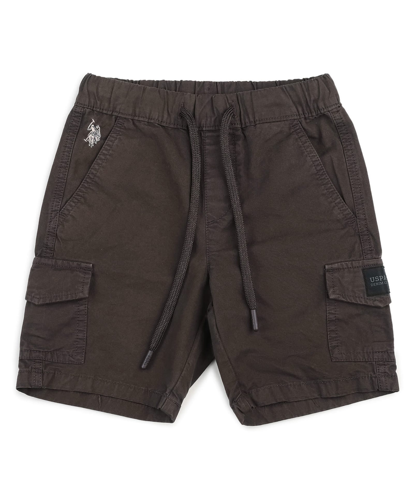 U.S. Polo Assn. Kids Cotton Woven Solid Cargo Shorts - Brown-picture-17
