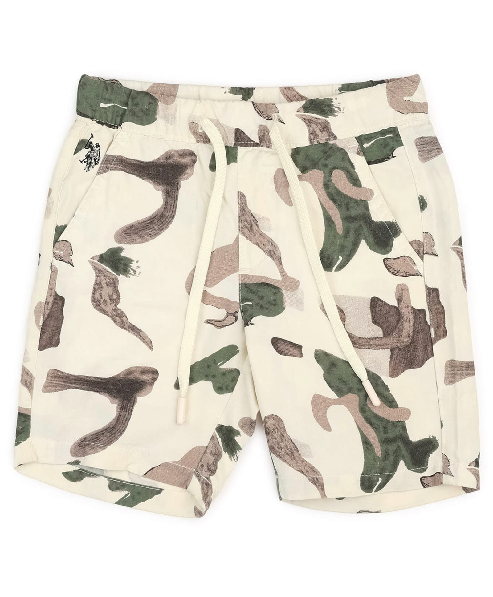 U.S. Polo Assn. Kids Cotton Woven Abstract Printed Shorts - Beige-picture-25