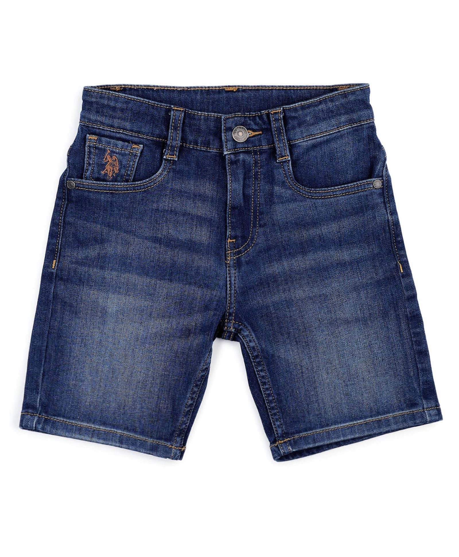 U.S. Polo Assn. Kids Cotton Denim Washed Shorts - Dark Blue-picture-11