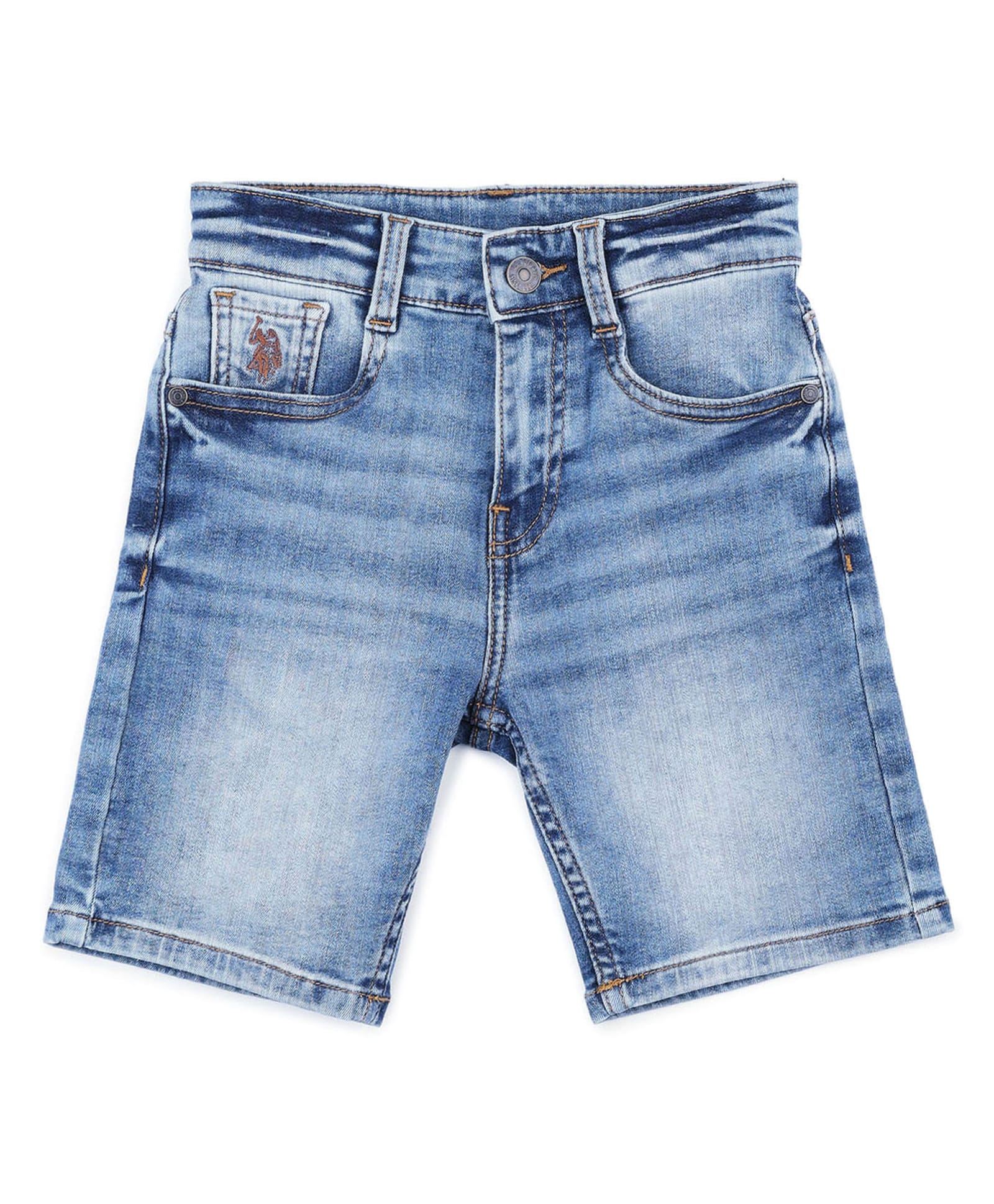 U.S. Polo Assn. Kids Cotton Denim Washed Shorts - Light Indigo-picture-43