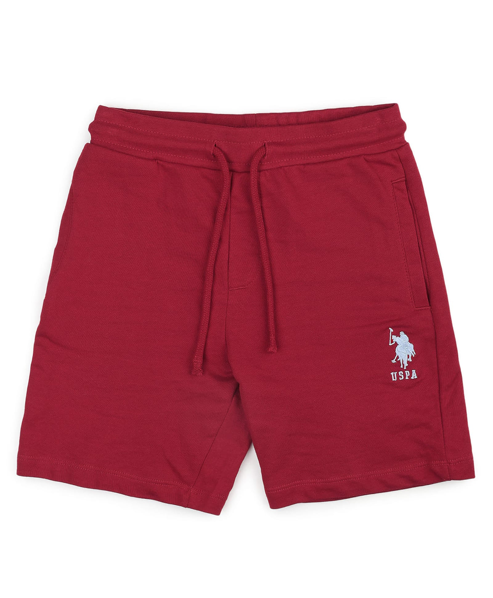 U.S. Polo Assn. Kids Cotton Knit Brand Logo Embroidered Shorts - Red-picture-26