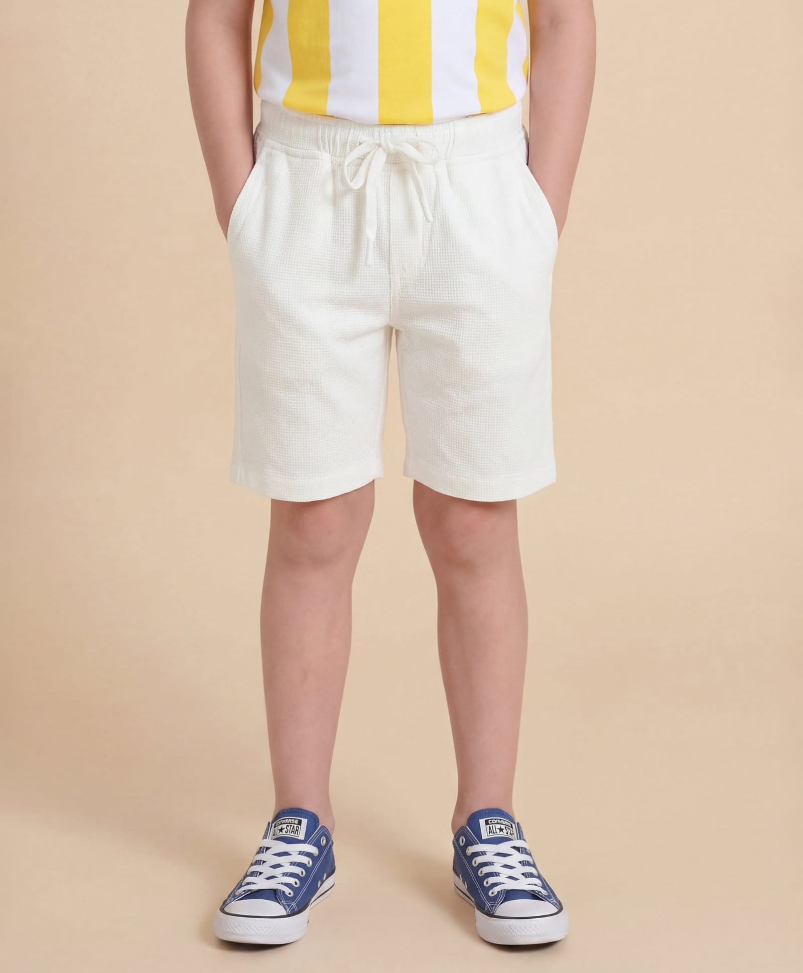 U.S. Polo Assn. Kids Cotton Knit Solid Shorts - White-picture-16