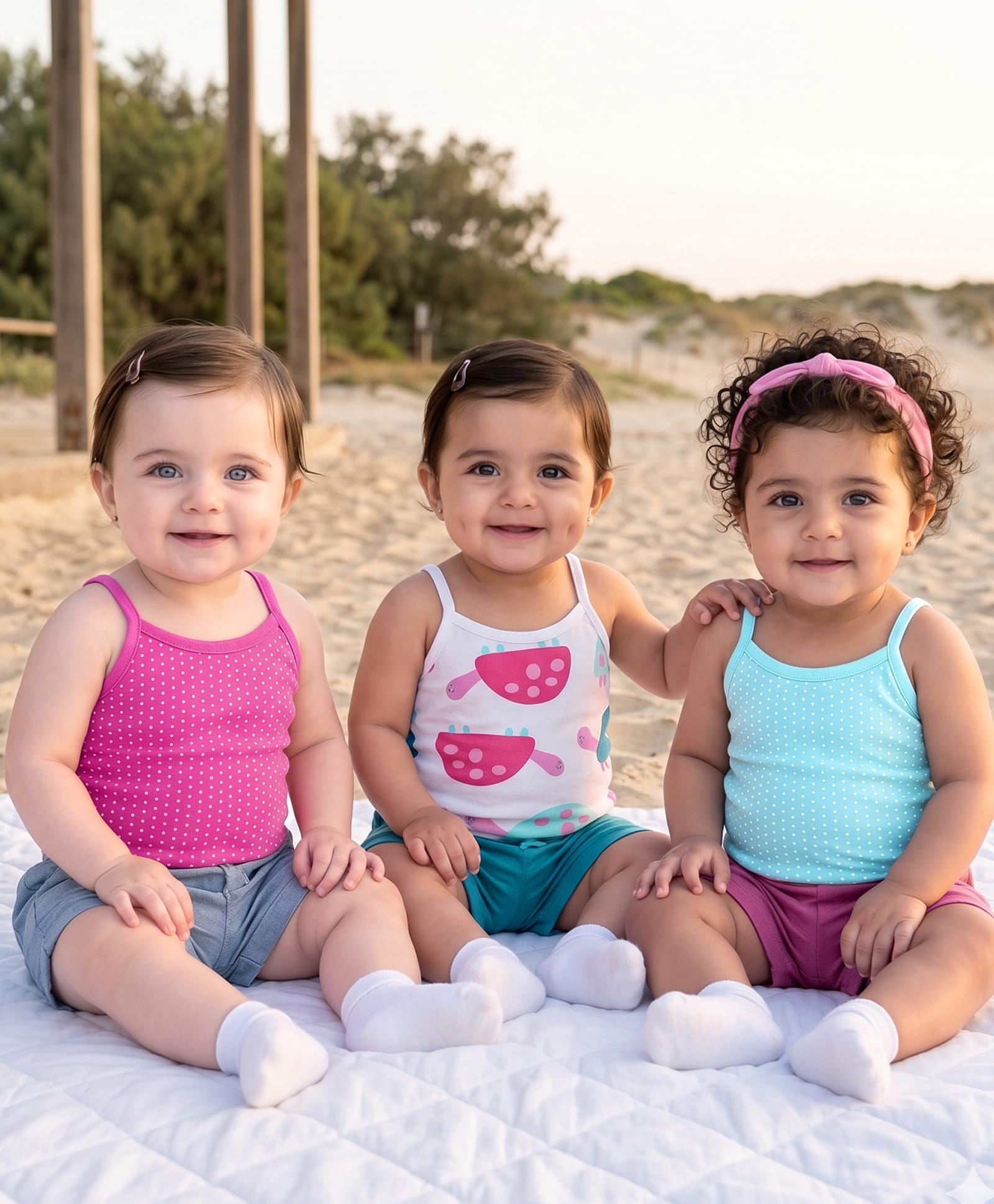 Kookie Kids Interlock Knit Sleeveless Slips With Polka Dots & Turtle Print Pack of 3 - Multicolor-image-27