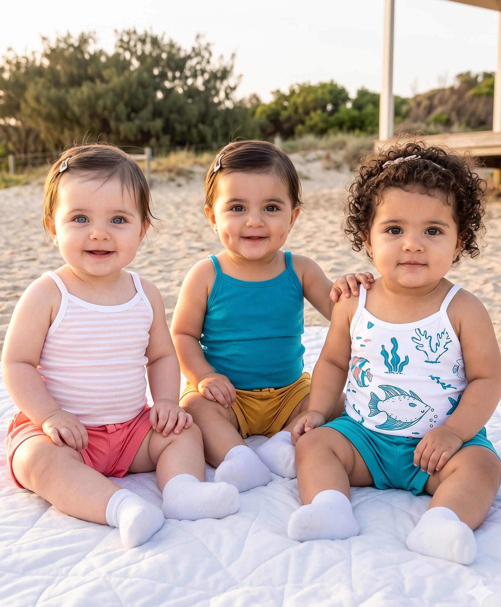 Kookie Kids Sleeveless Slips With Fish Print Pack of 3 - Multicolor-image-39