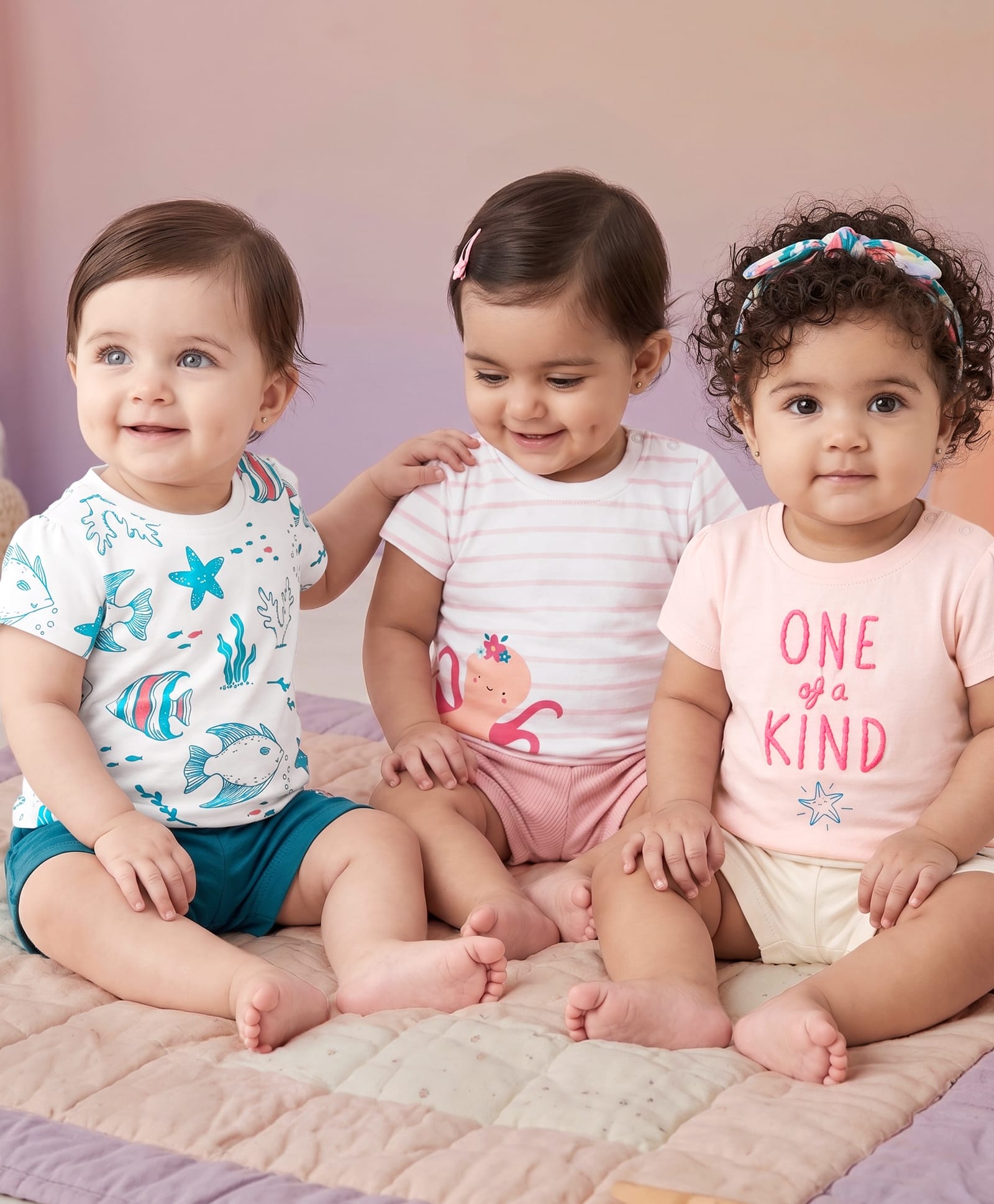 Kookie Kids Cotton Knit T-Shirts Half Sleeves Round Neck Pack Of 3 Multi Color 6-9 Months-image-15