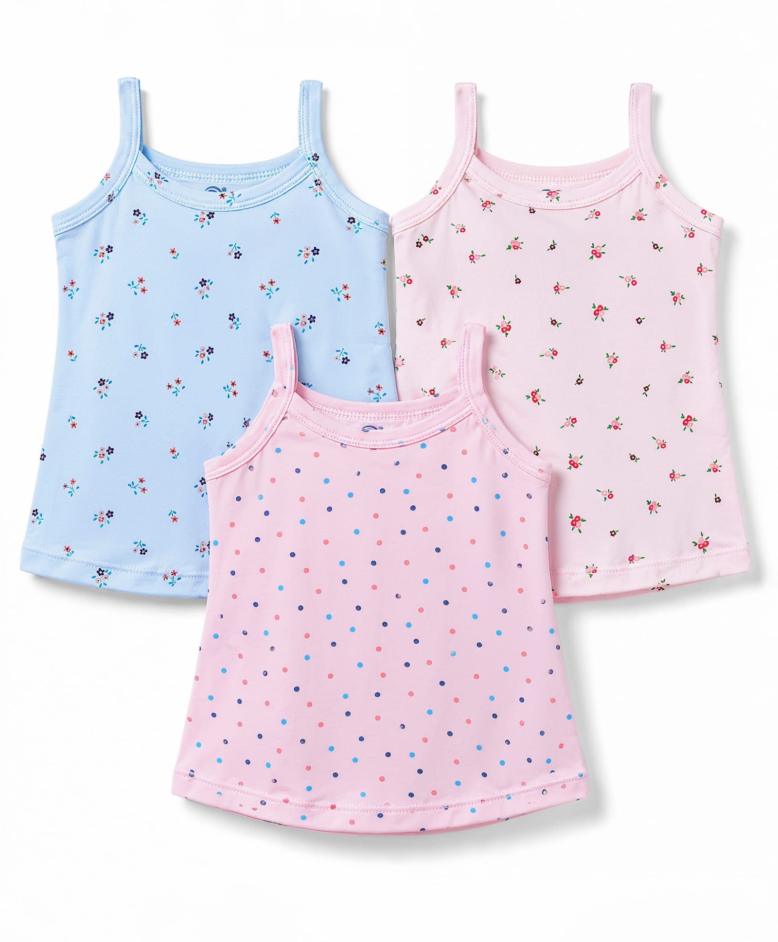 Zero Sinker Knit Sleeveless Slips With Floral Print Pack of 3 - Multicolor-picture-46