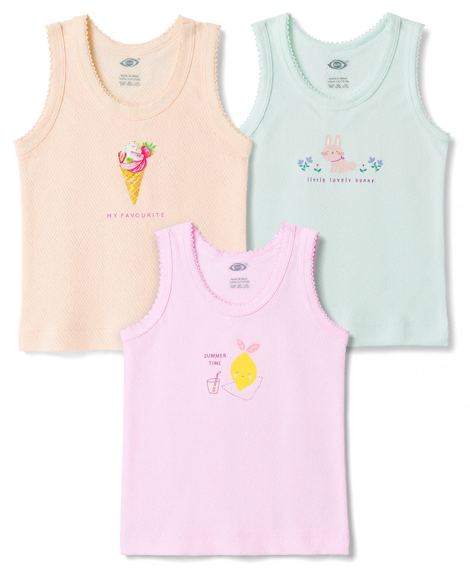 Zero Knitted Sleeveless Vests With Tropical Print Pack of 3 - Multicolor-image-19