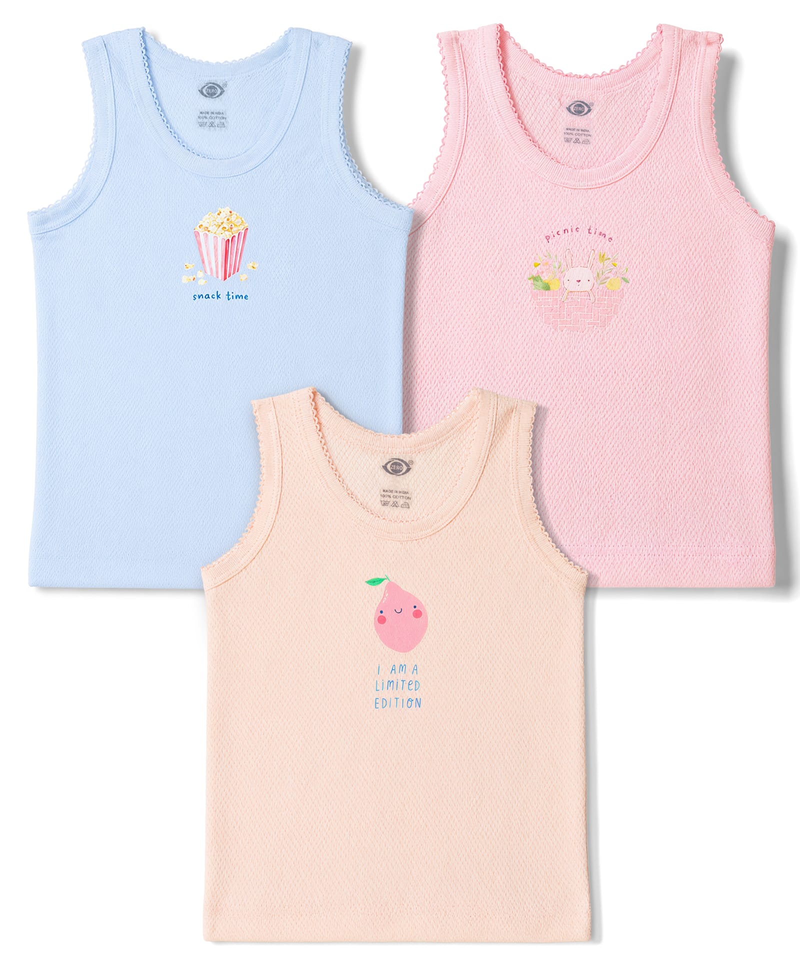 Zero Knitted Sleeveless Vests With Tropical Print Pack of 3 - Multicolor-picture-6