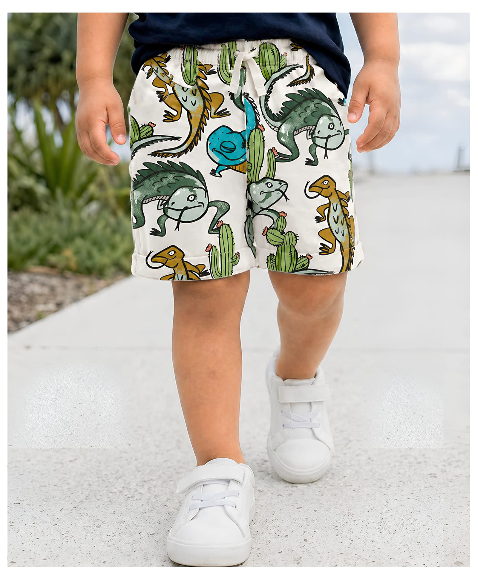 Googo Gaaga Cotton Knit Chameleon Printed Shorts - Multi Colour-picture-15