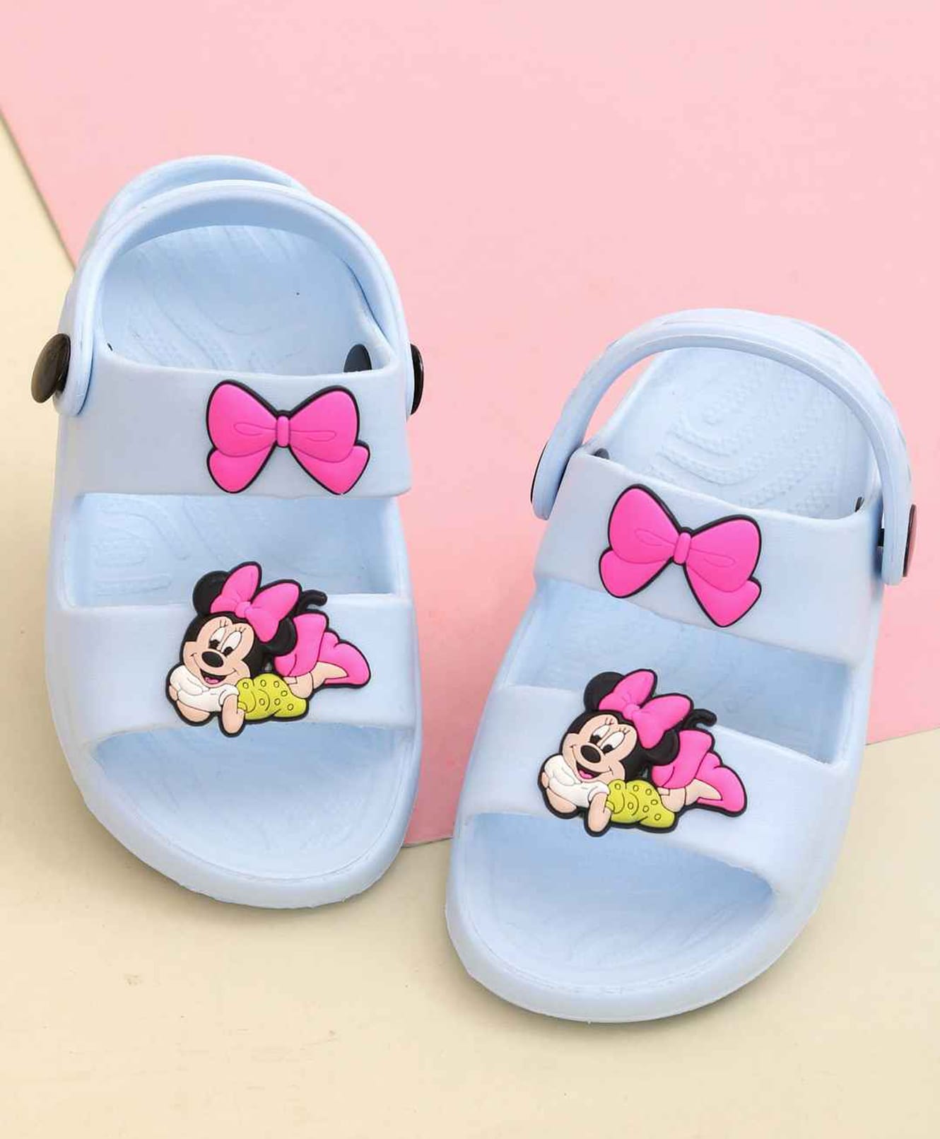 Yellow Bee Disney Featuring Minnie Mouse Applique Detailed Slingback Sandals - Blue-picture-16