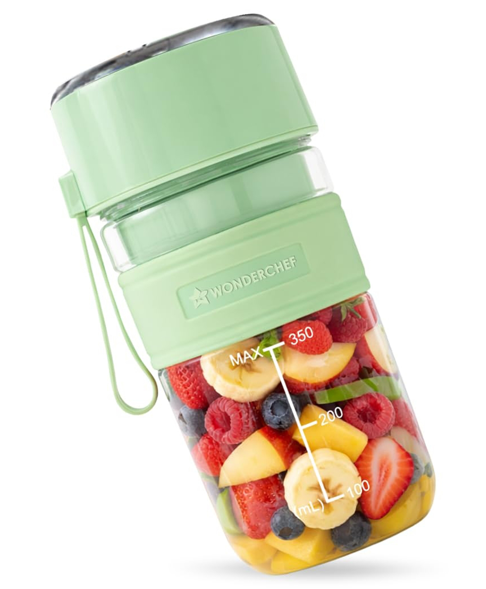Wonderchef Nutri-cup Zip Portable Blender | 350ml-Green | Blend & Sip with Flip Top Sipper Lid | 2000 mAh Battery | 20 Blending Cycles in One Charge | Type C Charging-image-4