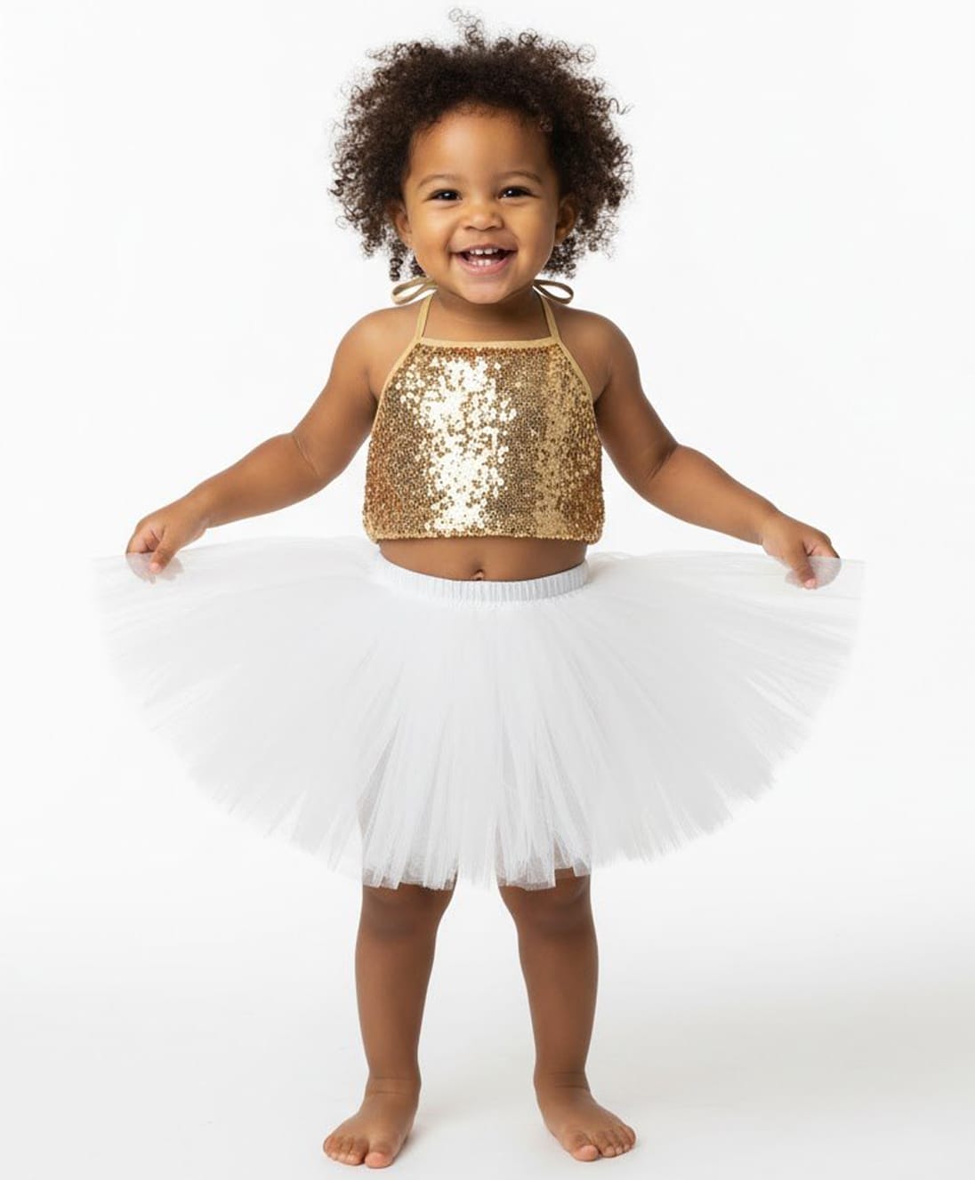 Tilism Net Knit Sleeveless Sequins Embellished Top & Skirt Set - White-image-31