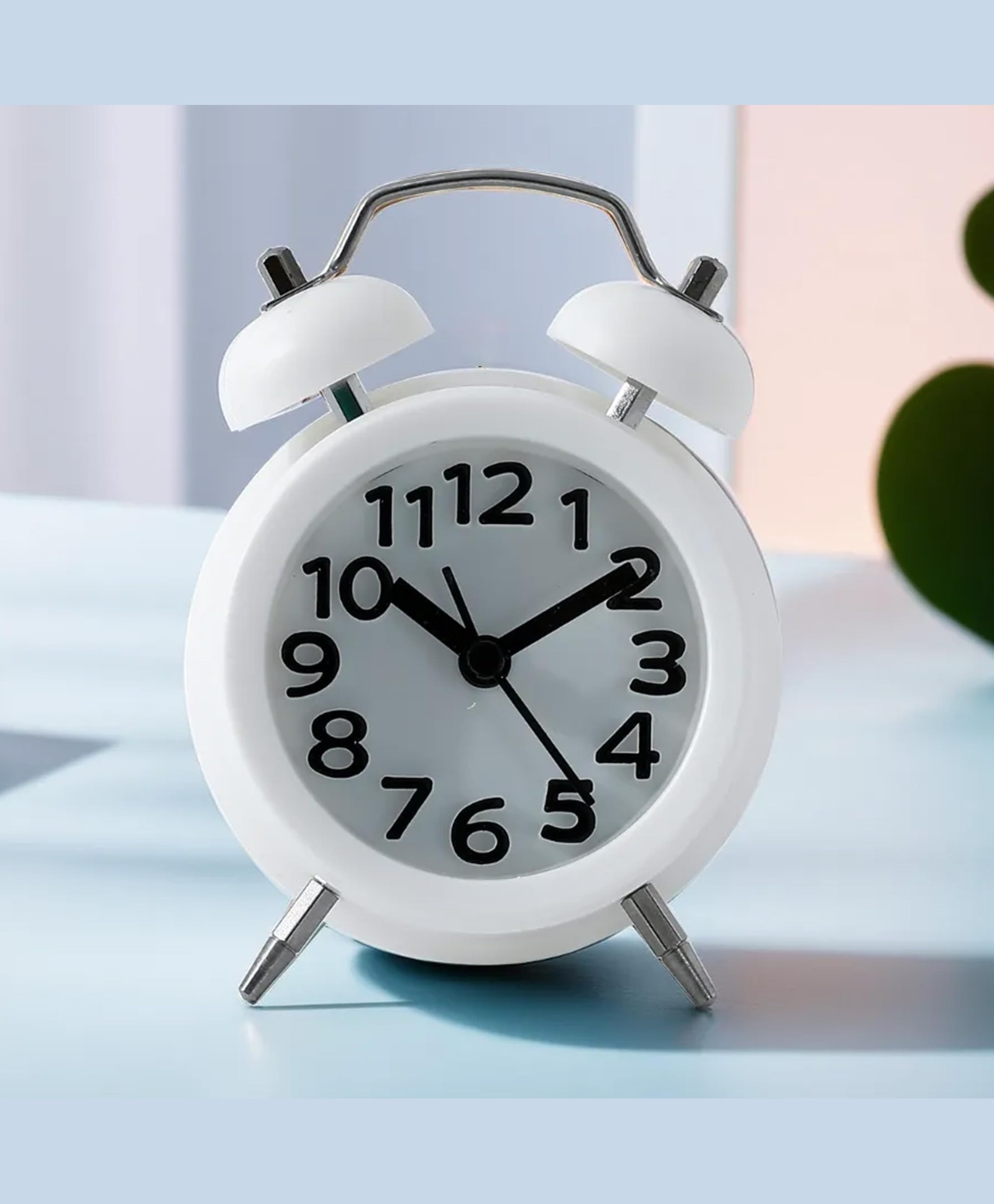The Better Home Alarm Clock (10cm) |Alarm Clock for Students |Loud Alarm Clock for Heavy Sleepers |Mini Alarm Clock for Kids |Alarm Clock for Bedroom | Twin Bell Table Clock for Study Table-White-picture-10