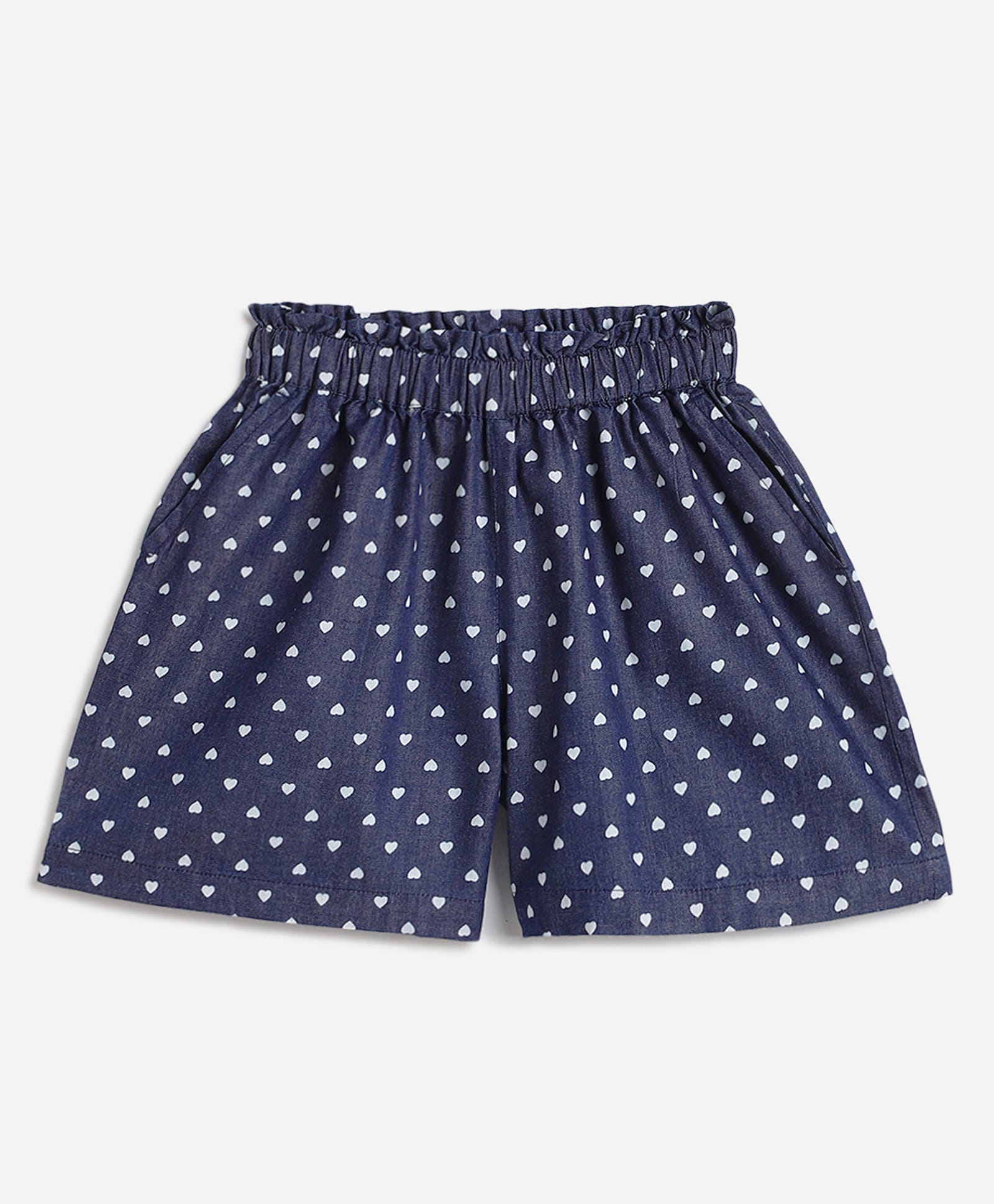 Campana 100% Cotton Woven Heart Printed Shorts - Navy Blue-image-32