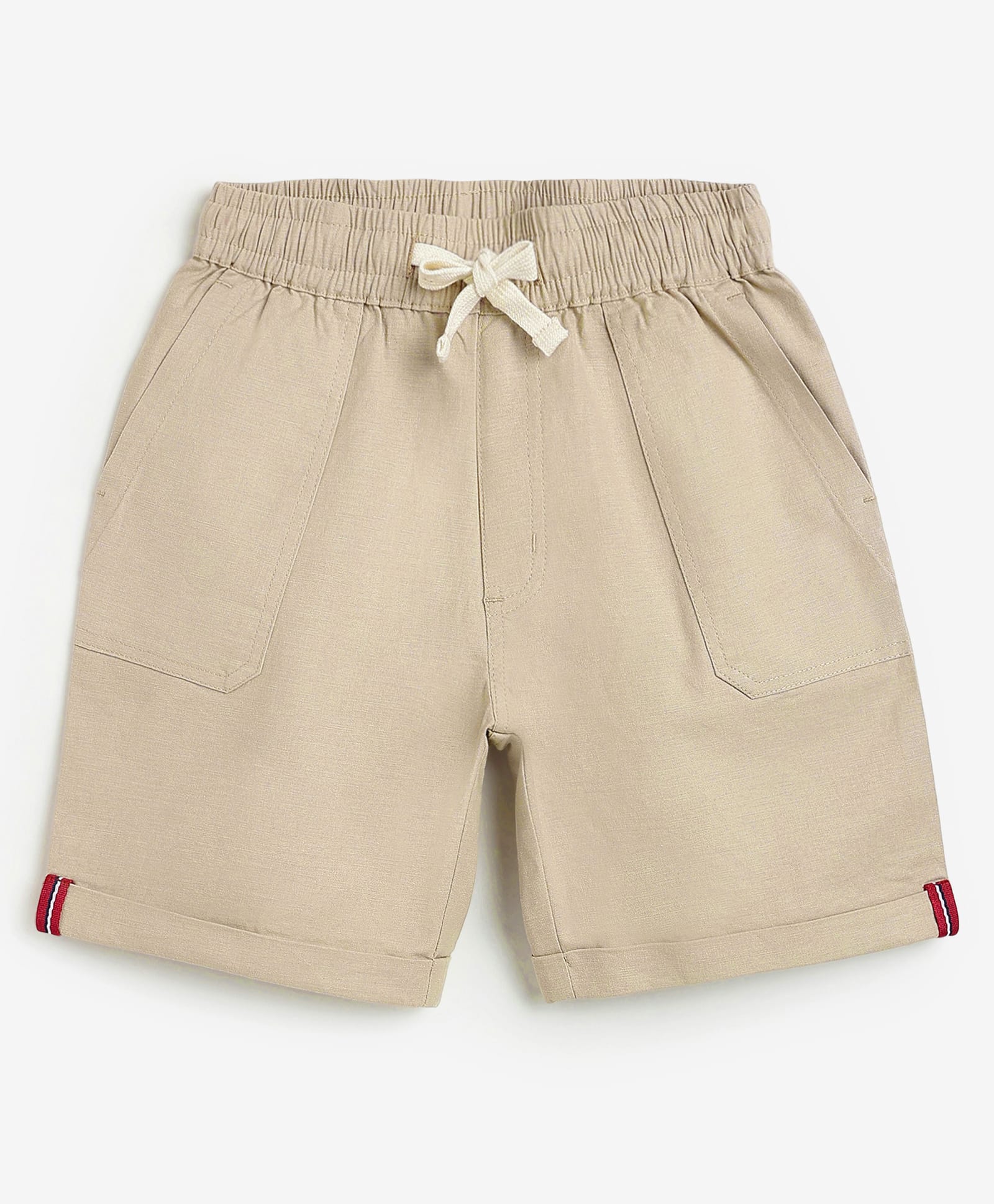 Campana Cotton Lycra Woven Solid Shorts - Light Brown-image-24