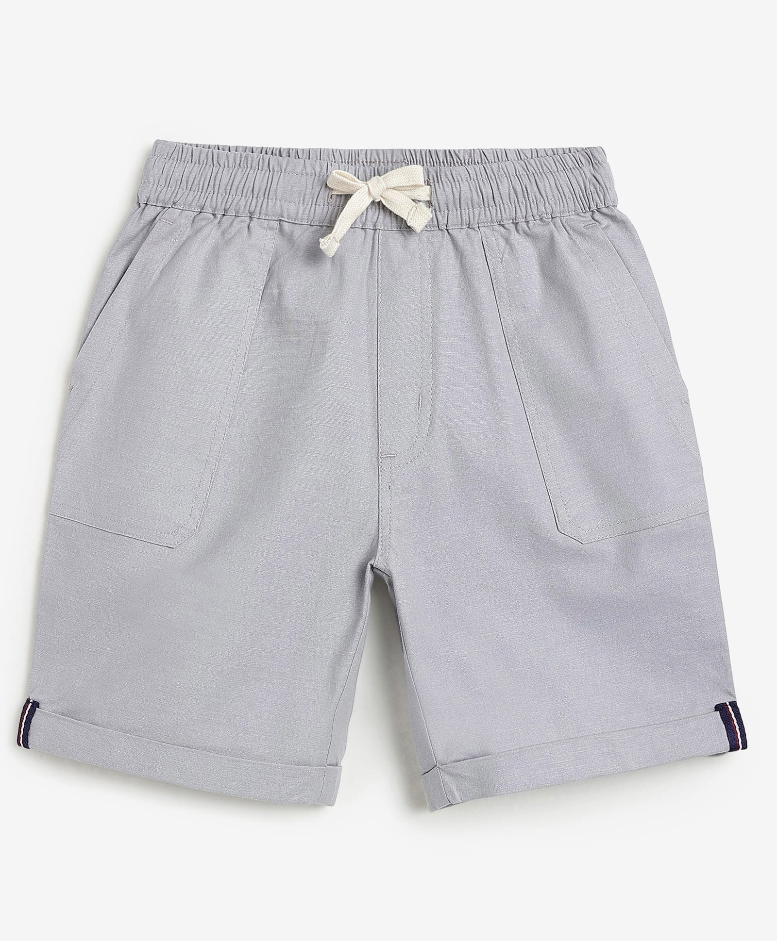 Campana Cotton Lycra Woven Solid Shorts - Light Grey-picture-13
