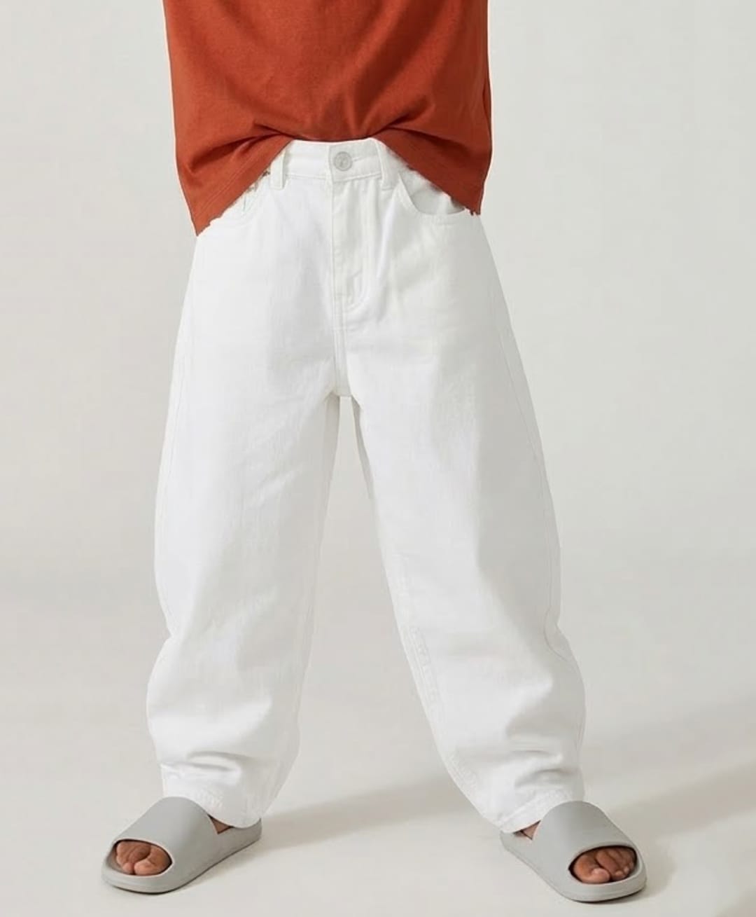 Tales & Stories Woven Solid Jeans - White-image-20