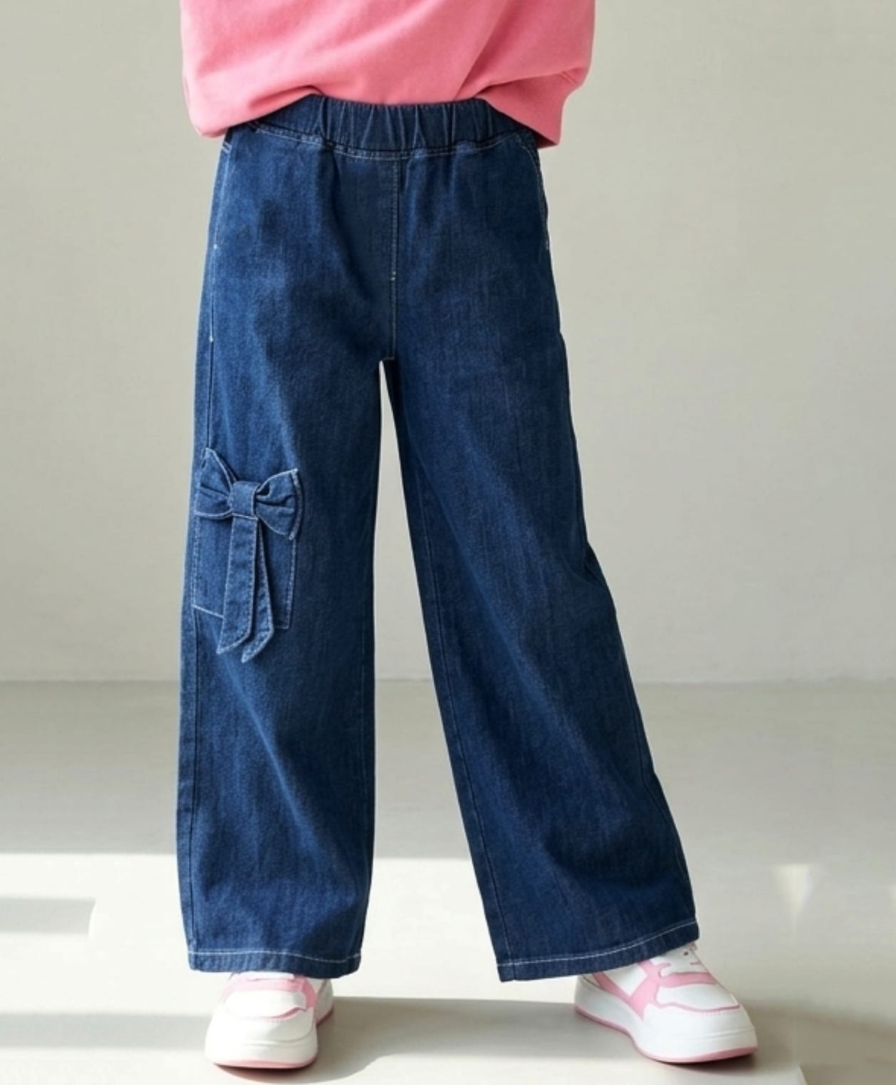 Tales & Stories Denim Woven Bow Detailed Jeans - Blue-picture-22