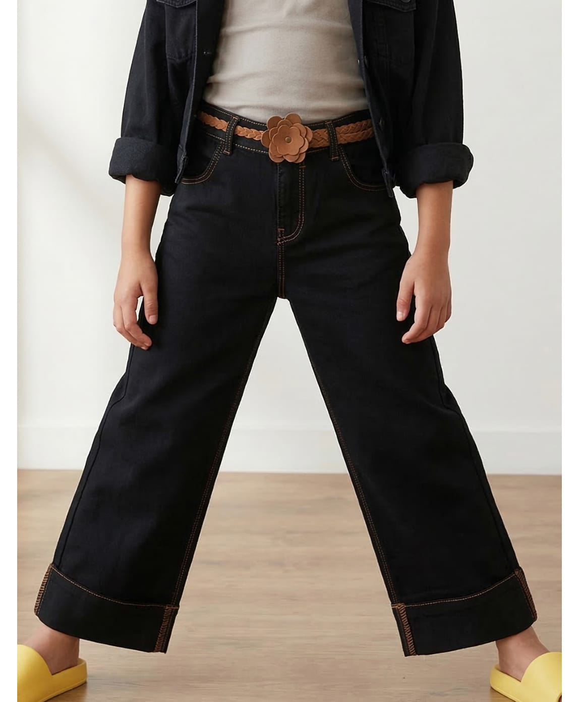 Tales & Stories Denim Woven Solid Jeans - Black-picture-34
