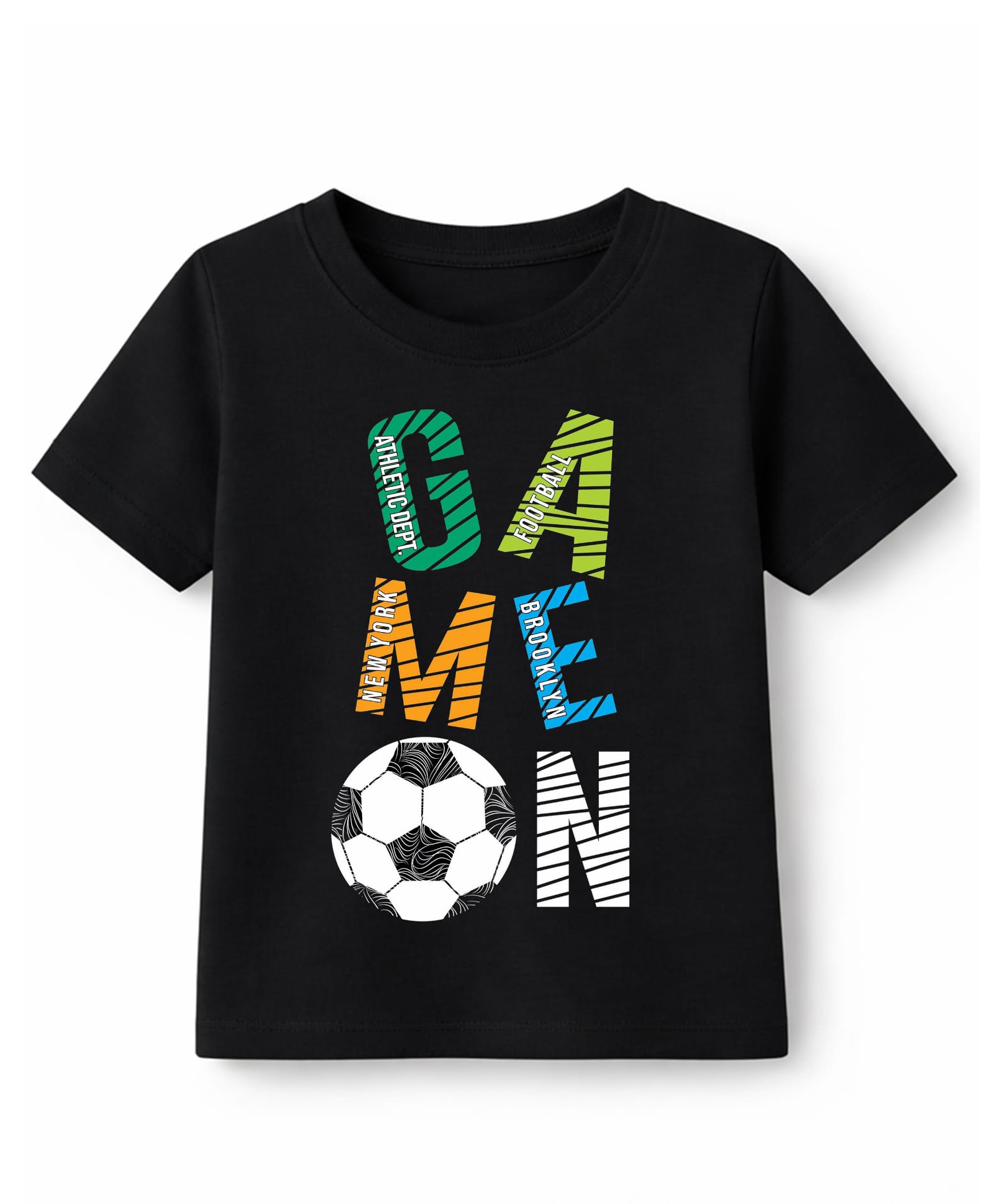 KAVEE Cotton Knit Half Sleeves Game On Text Printed Tee - Black-image-32